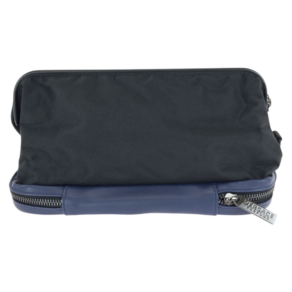 Versace Black Navy Nylon Clutch Bag (Pre-Owned)