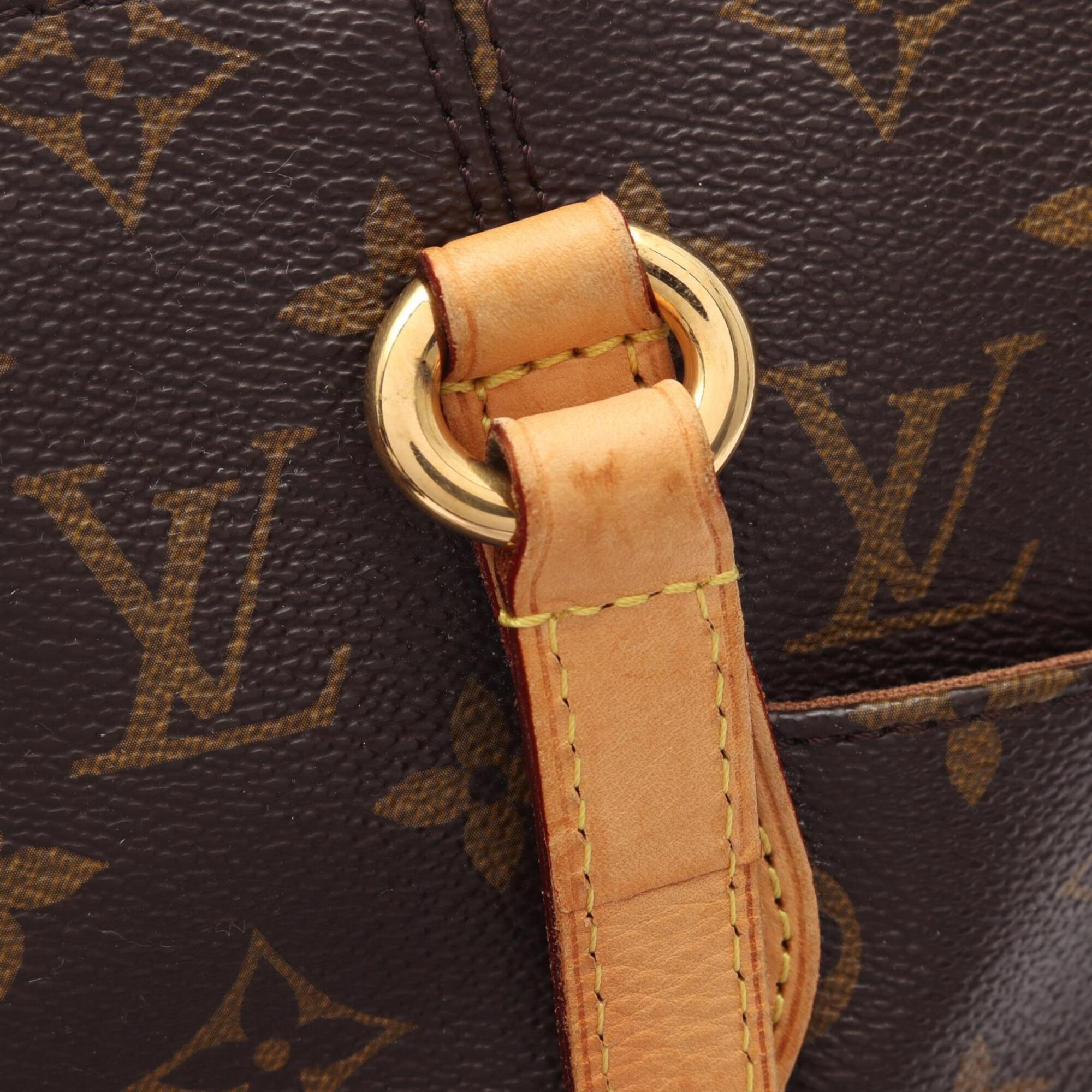 Louis Vuitton Brown Coated Canvas Leather Monogram Handbag Tote Bag (Pre-Owned)