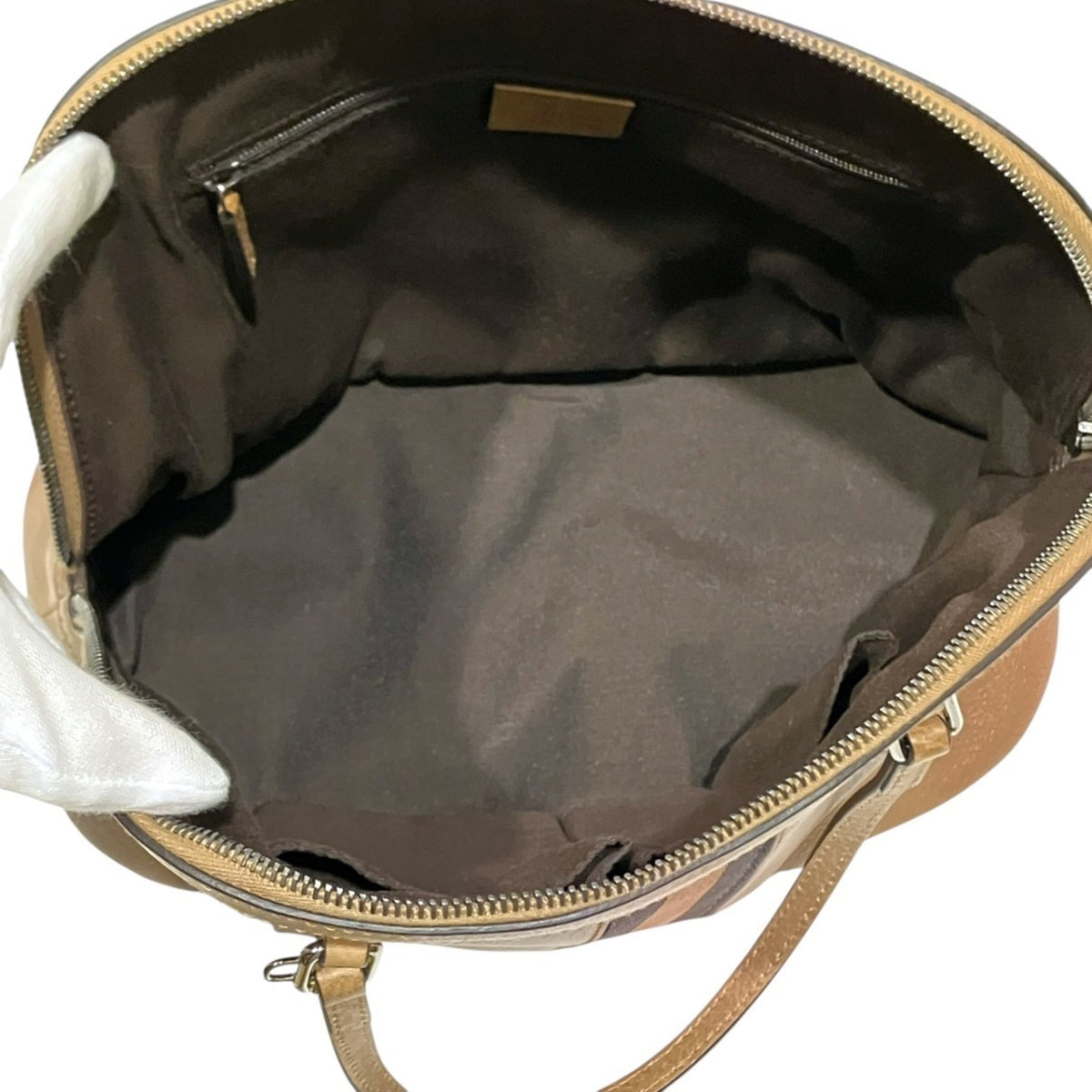 Gucci Sherry Line Brown Leather Handbag (Pre-Owned)