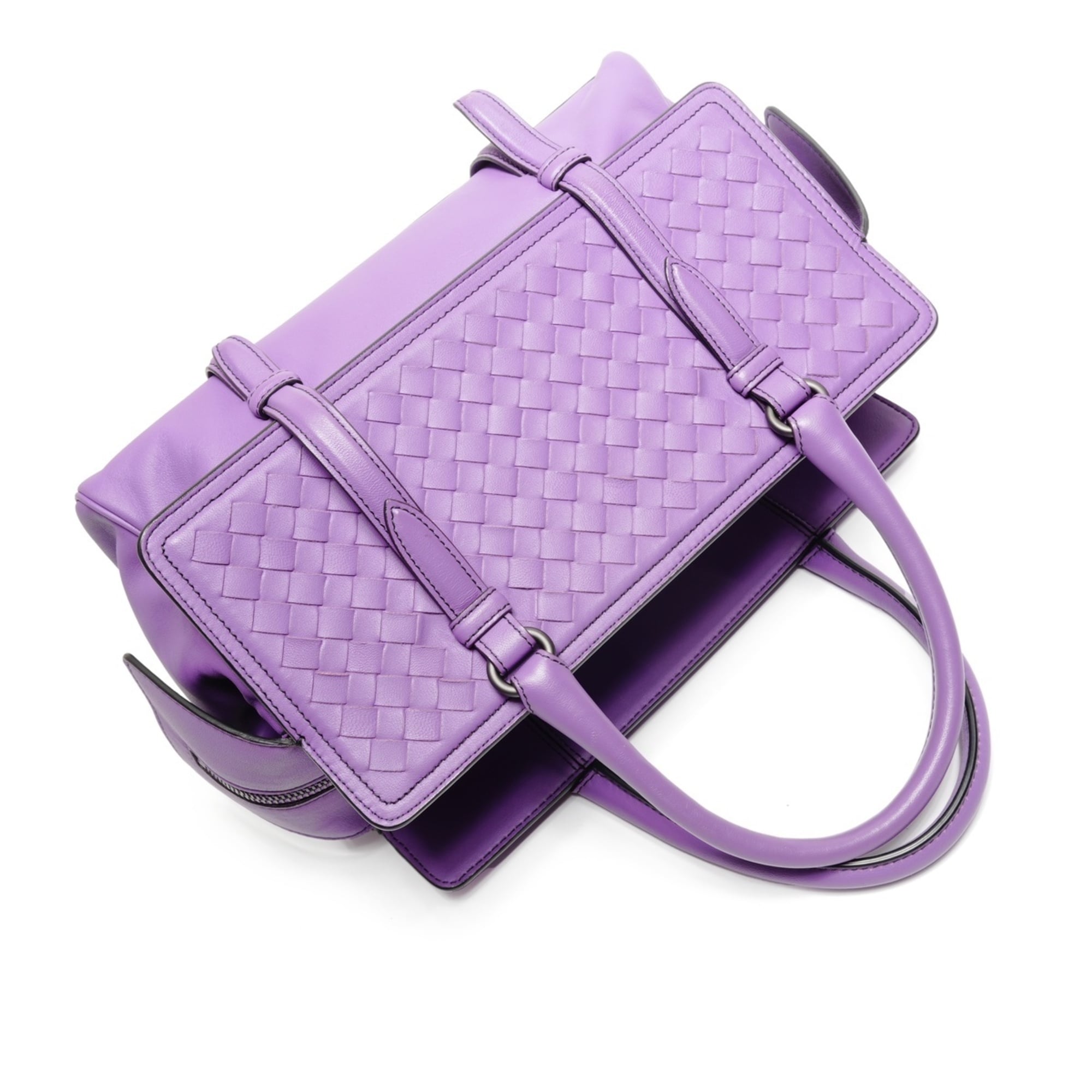 Bottega Veneta Intrecciato Purple Handbag (Pre-Owned)