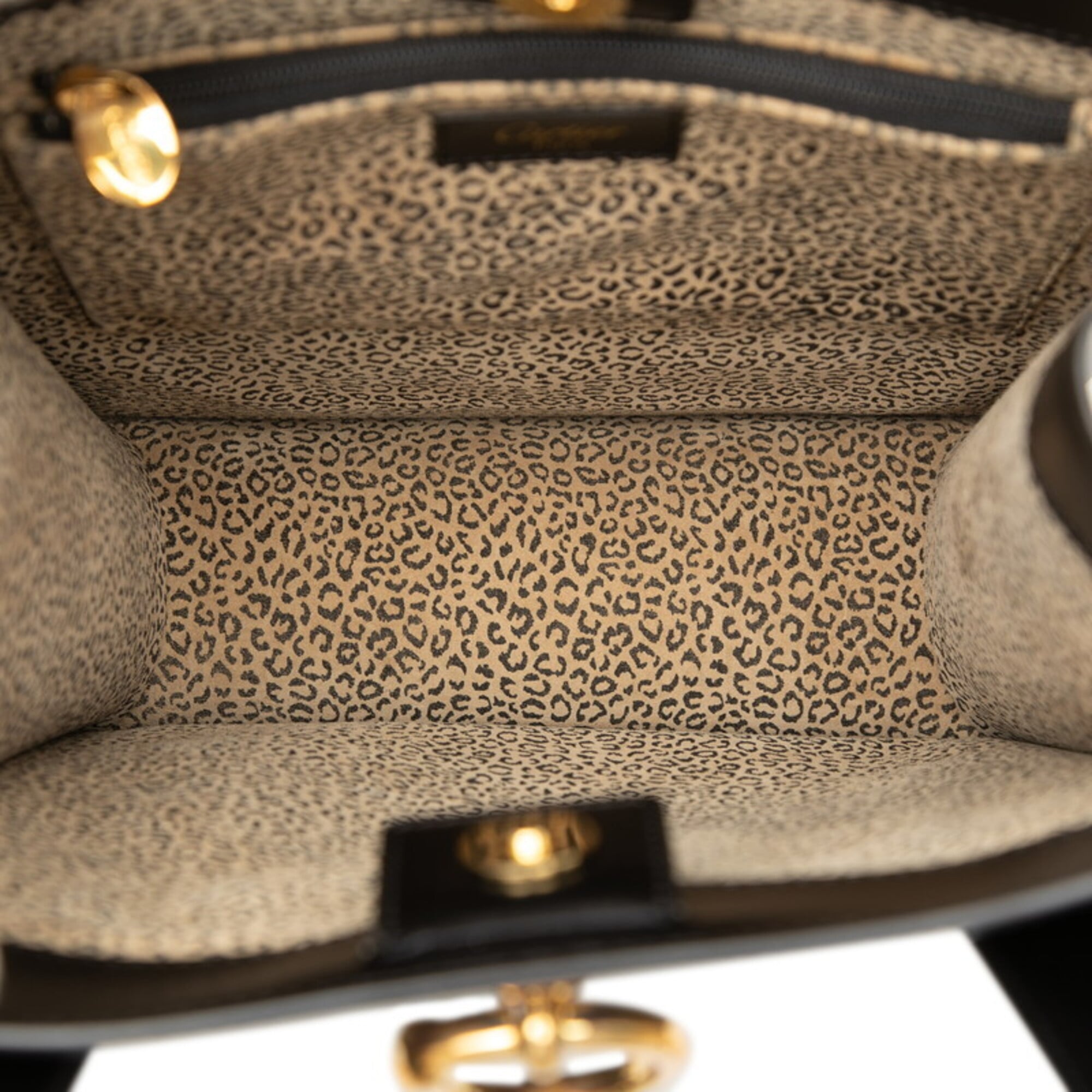 Cartier Black Leather Handbag Tote Bag (Pre-Owned)