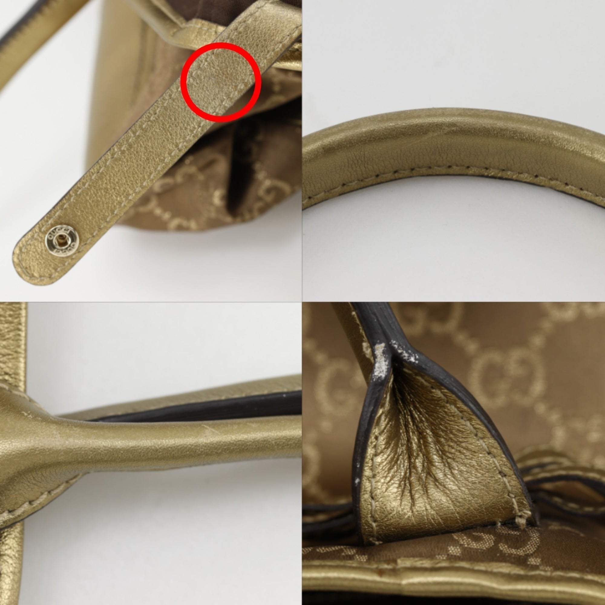 Gucci Gold Gg Canvas Tote Bag (Pre-Owned)
