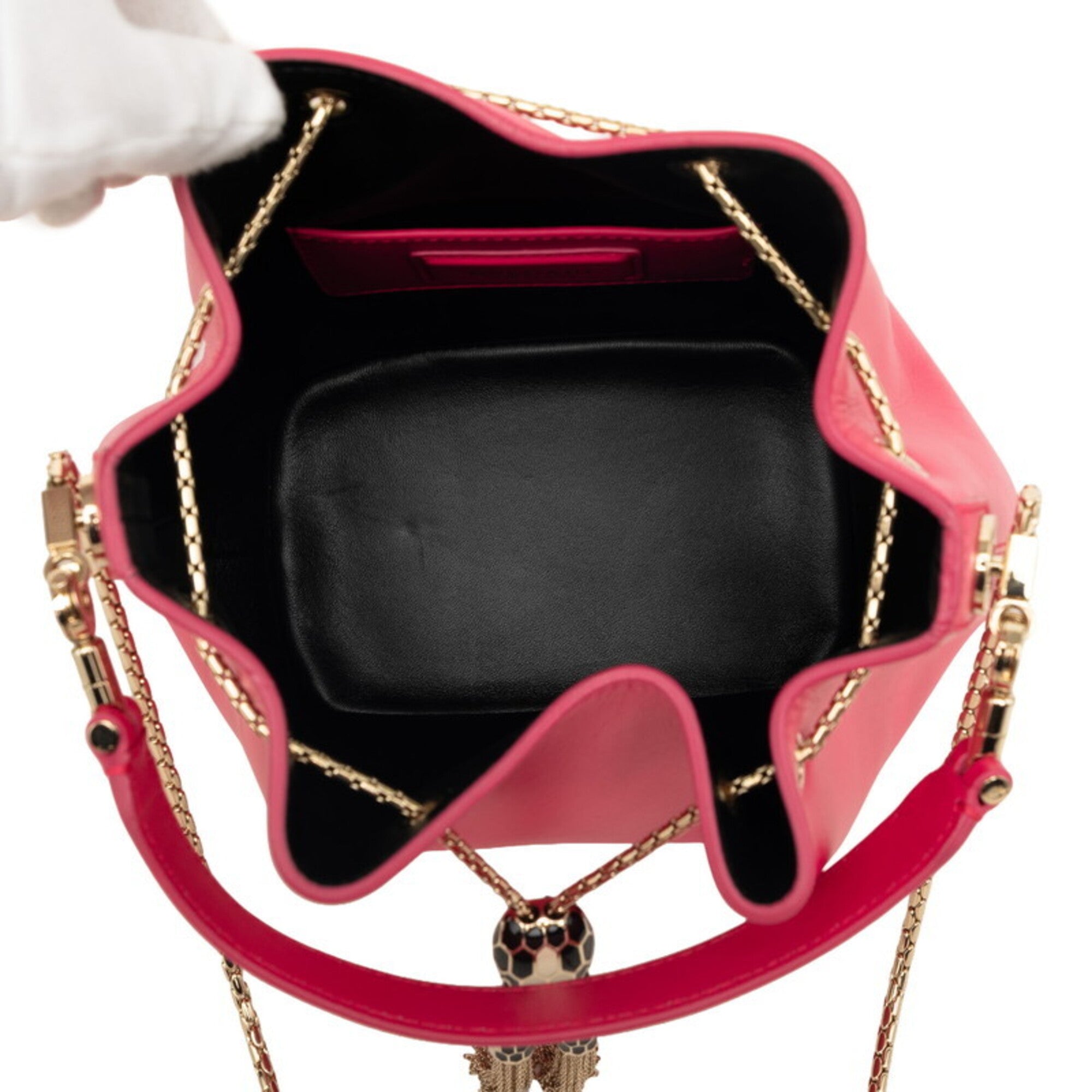 Bvlgari Pink Leather Handbag Shoulder Bag (Pre-Owned)