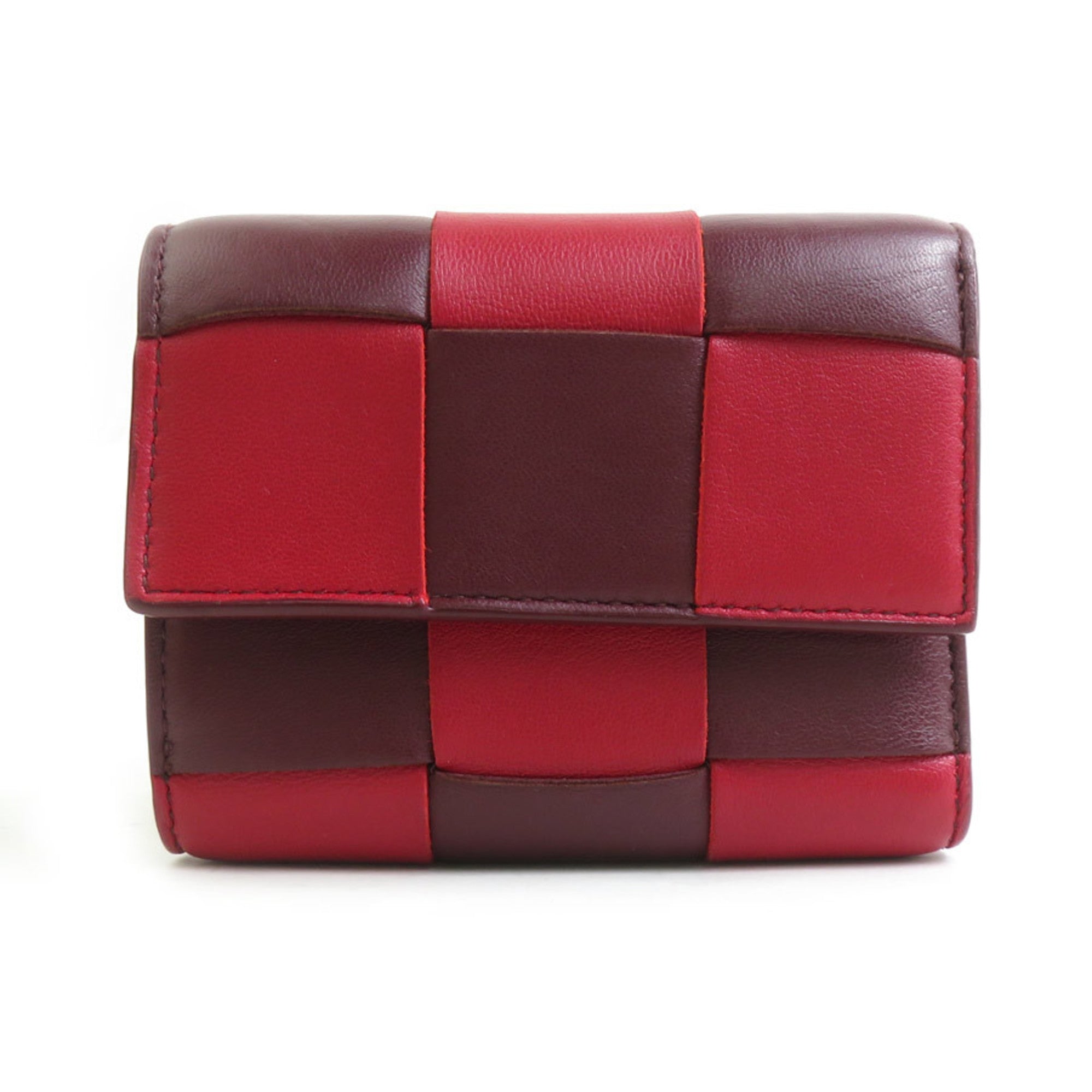 Bottega Veneta Bordeaux Red Color Leather Wallet (Tri-Fold) (Pre-Owned)