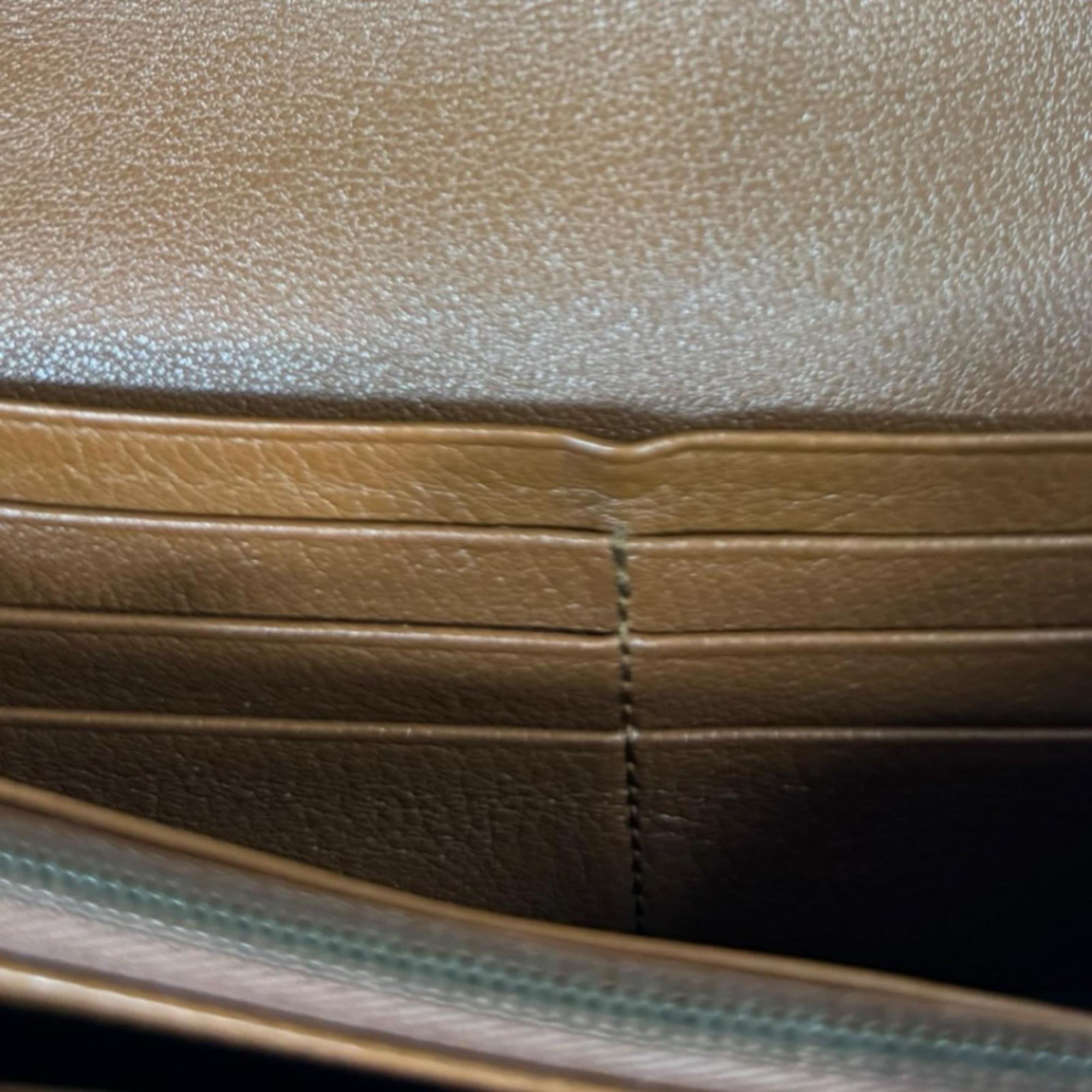 Gucci Brown Leather Chain/Shoulder Wallet (Pre-Owned)