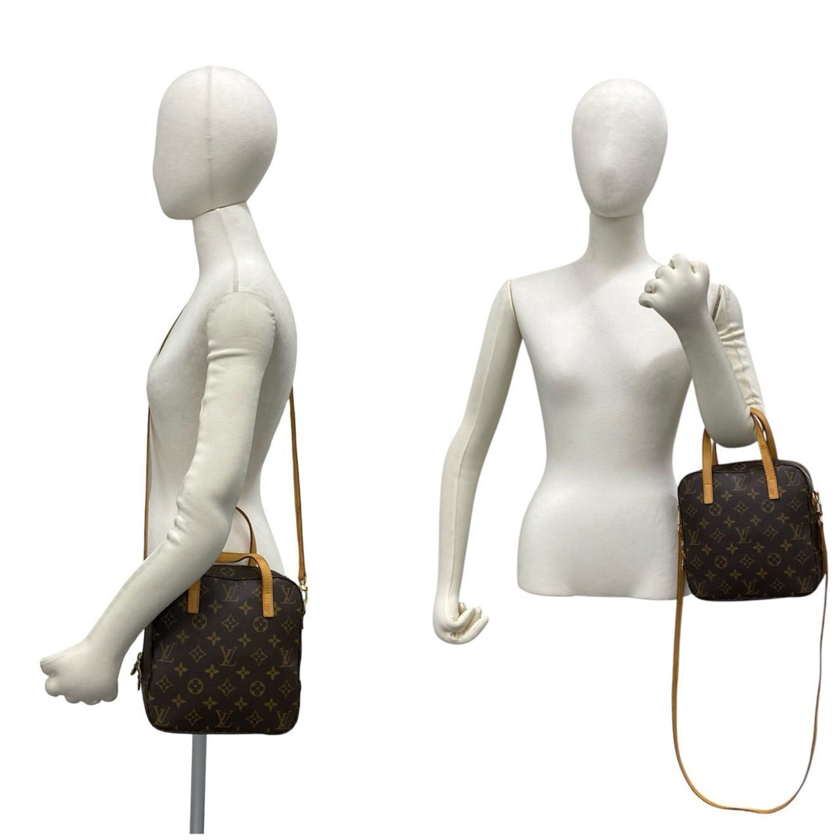 Louis Vuitton Brown Leather Pvc Handbag Shoulder Bag (Pre-Owned)