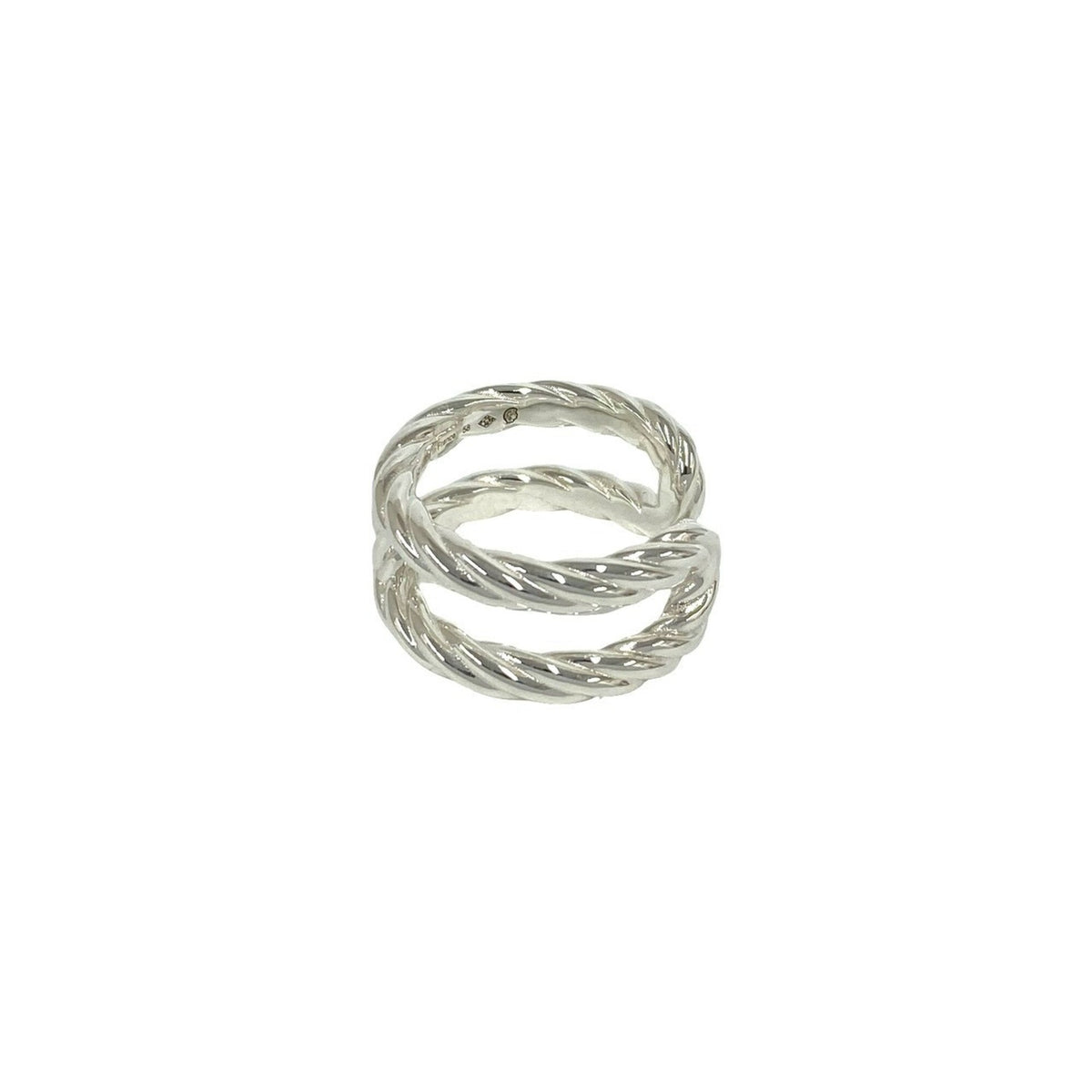 Hermes Silver Silver 925 Band Ring (Pre-Owned)