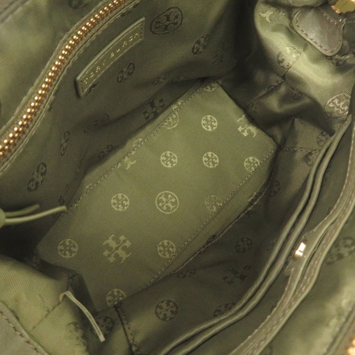 Tory Burch Green Leather Handbag Shoulder Bag (Pre-Owned)