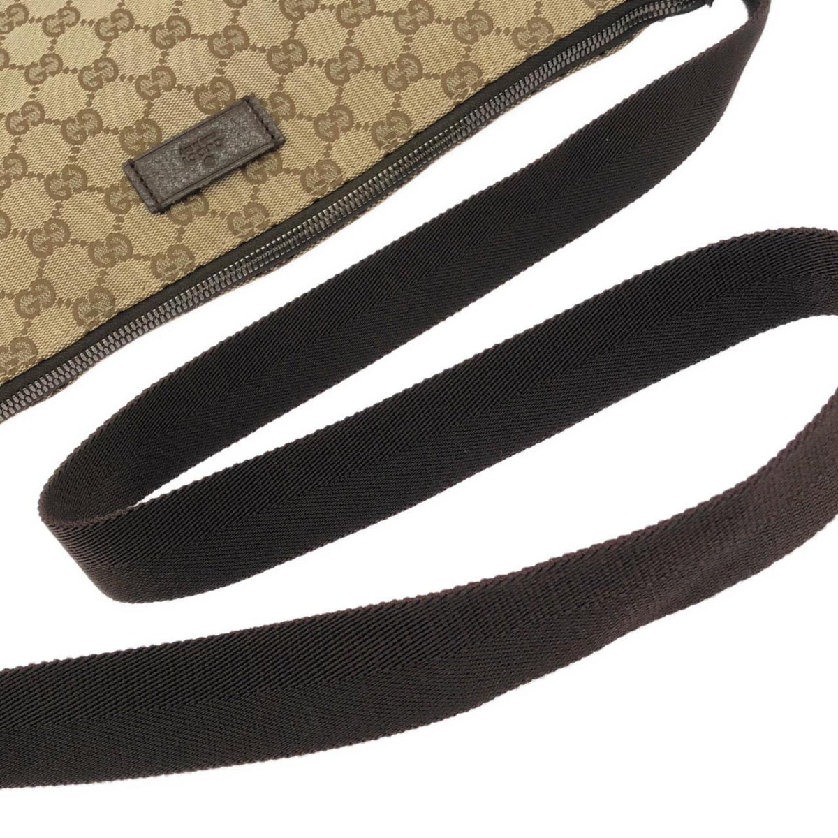 Gucci Beige Dark Brown Gg Canvas Shoulder Bag (Pre-Owned)