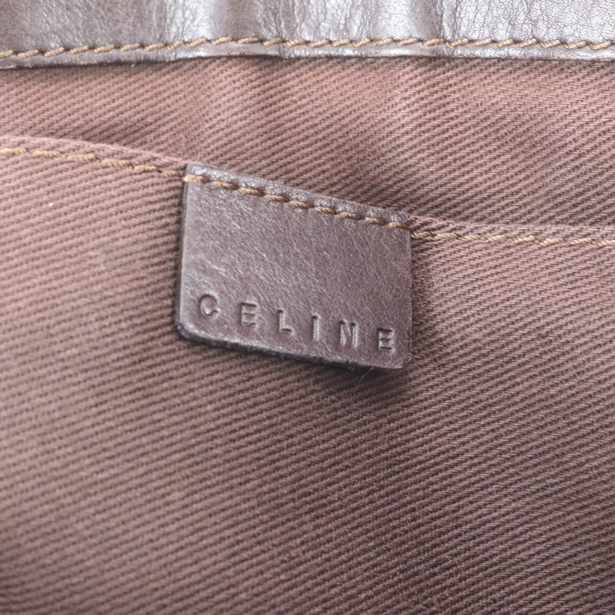 Celine Brown Leather Handbag Tote Bag (Pre-Owned)