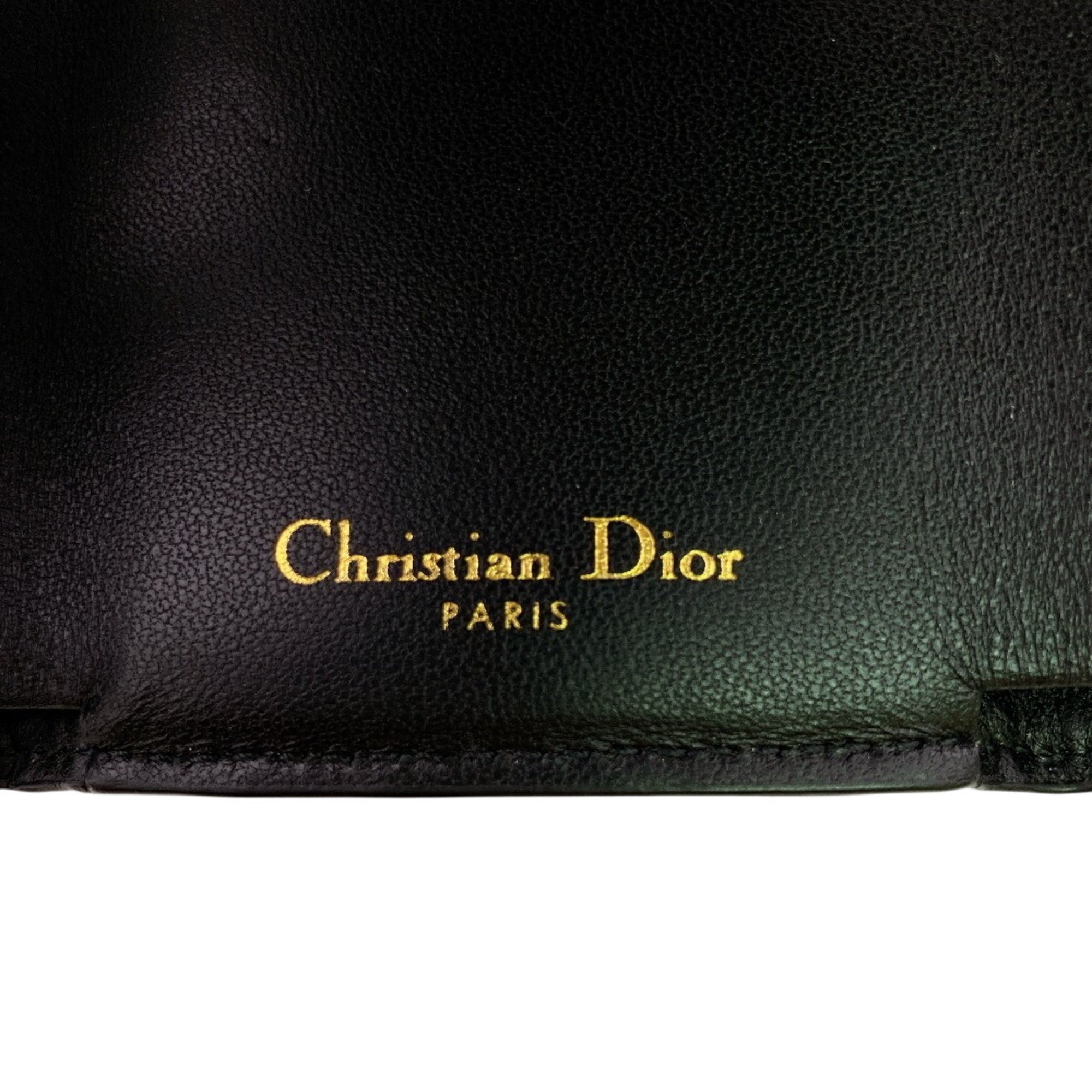 Christian Dior Black Leather Wallet (Tri-Fold) (Pre-Owned)