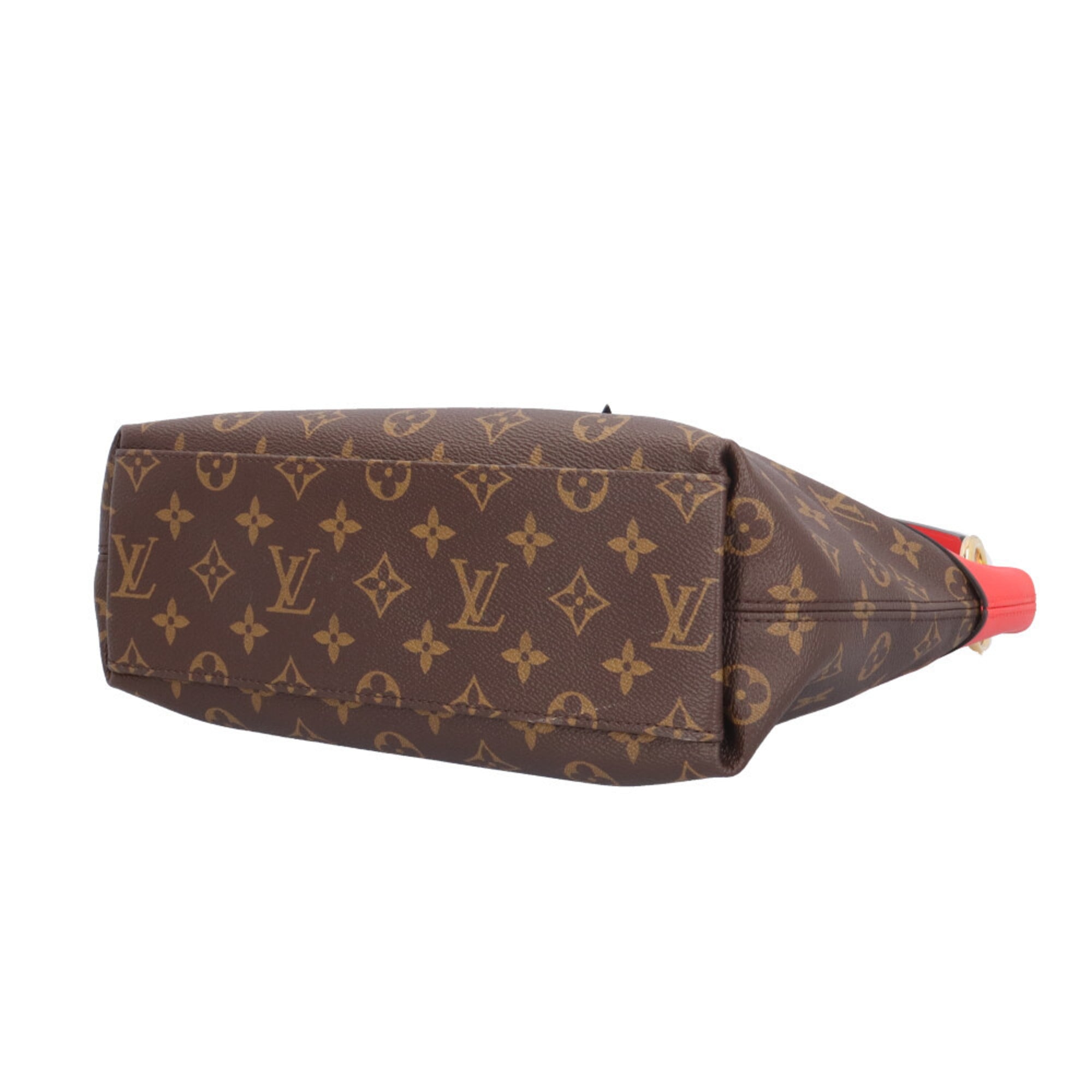Louis Vuitton Brown Red Color Monogram Canvas Shoulder Bag (Pre-Owned)