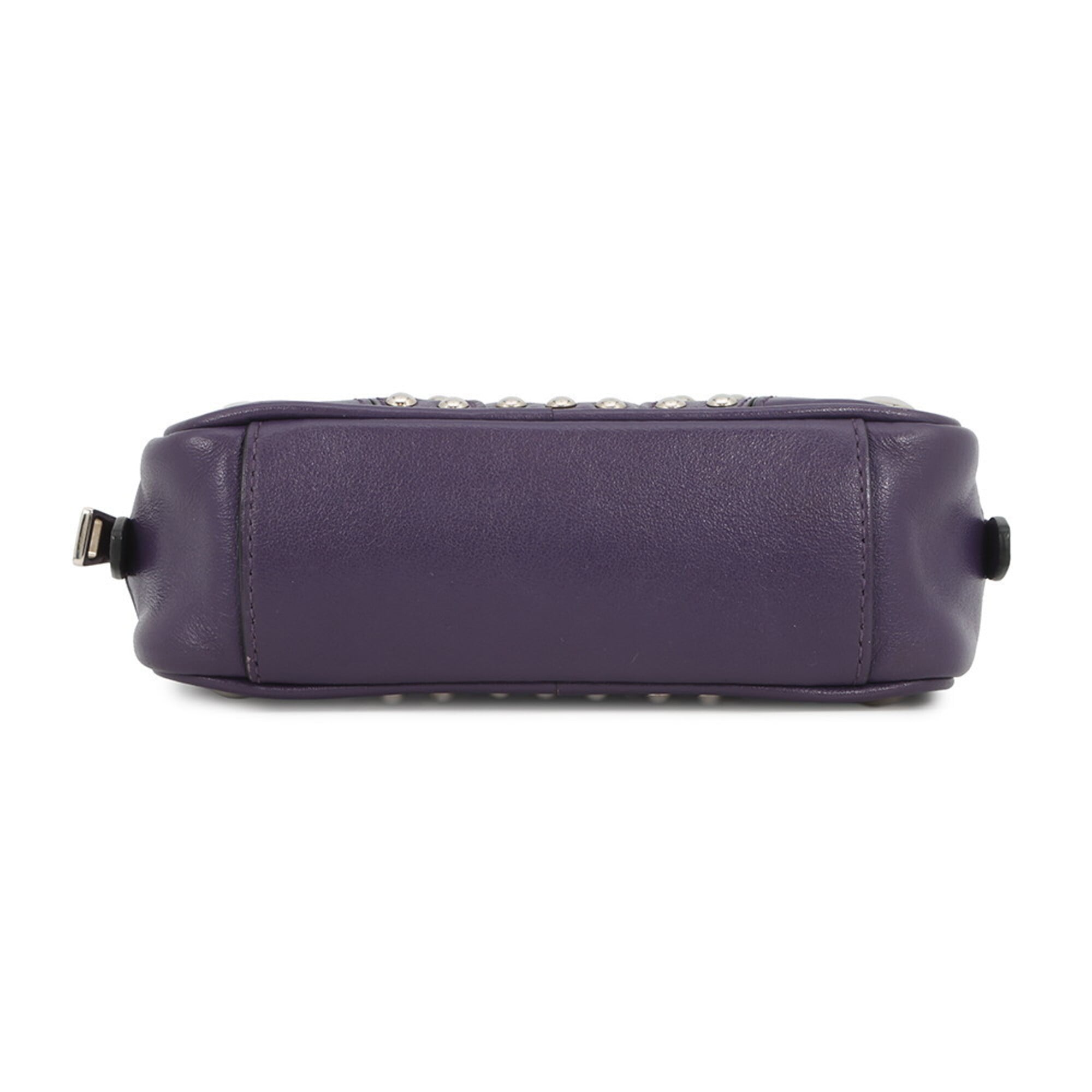 Prada Purple Leather Handbag Shoulder Bag (Pre-Owned)