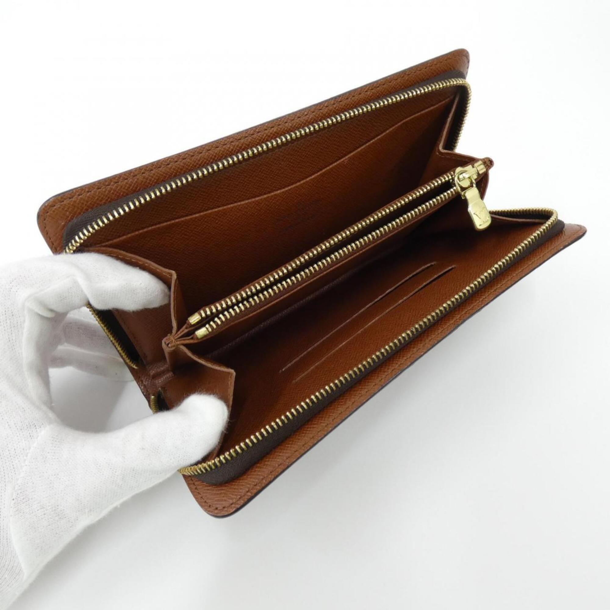 Louis Vuitton Marron Coated Canvas Long Wallet (Bi-Fold) (Pre-Owned)