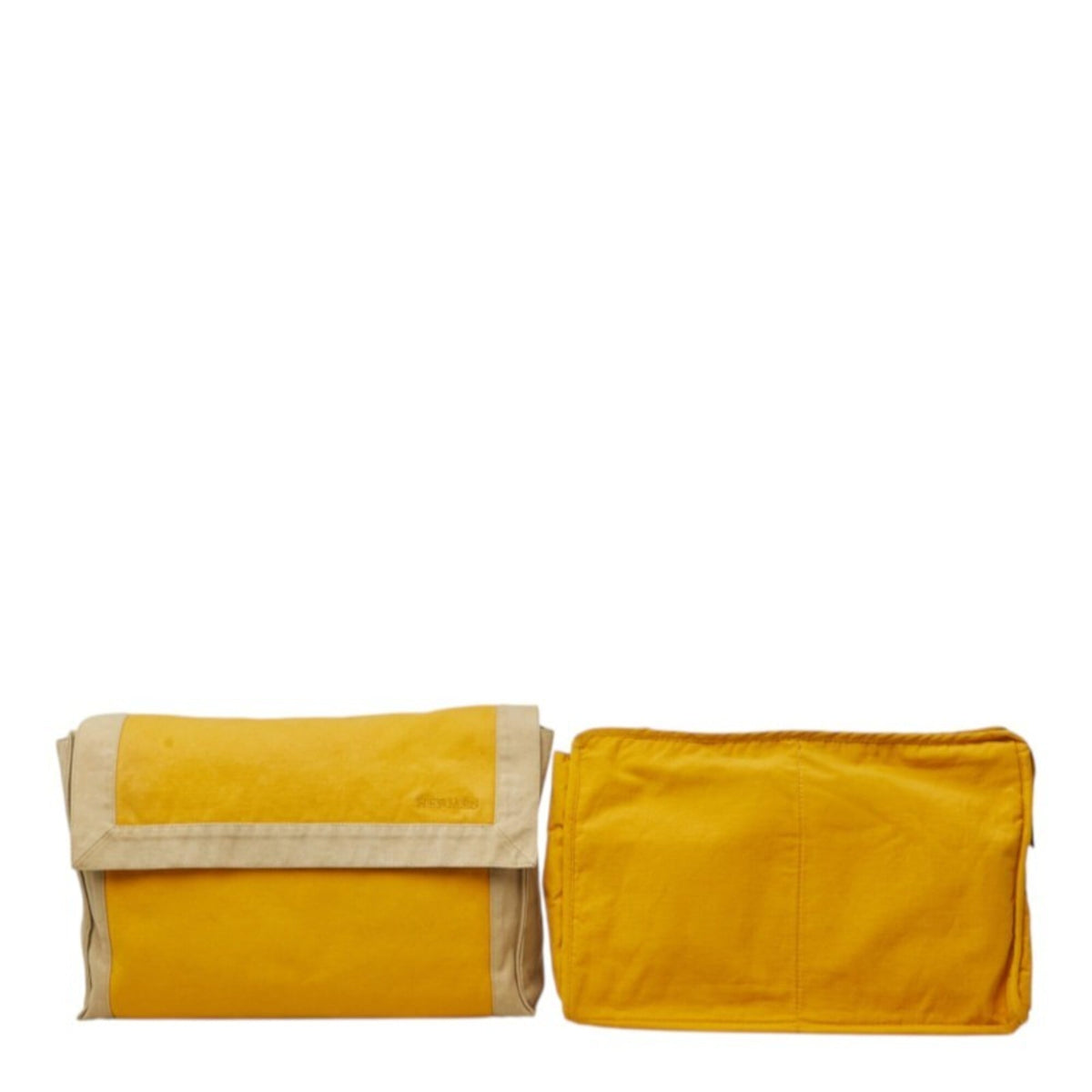 Hermes Beige Yellow Canvas Clutch Bag (Pre-Owned)