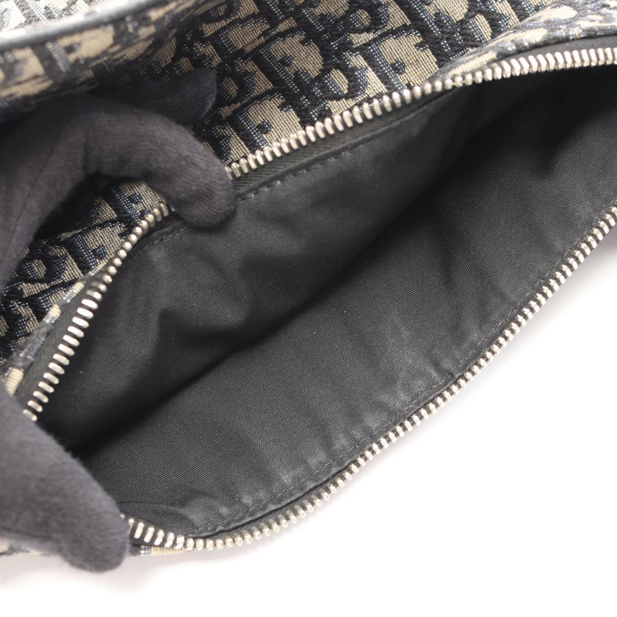 Christian Dior Beige Navy Canvas Leather Fanny Pack Handbag Saddle Bag (Pre-Owned)