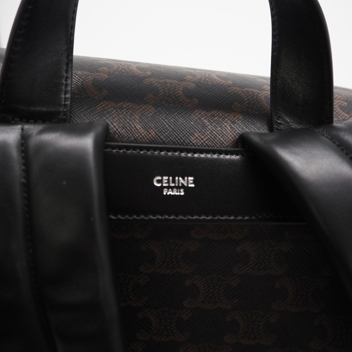 Celine Brown Coated Canvas Leather Backpack (Pre-Owned)