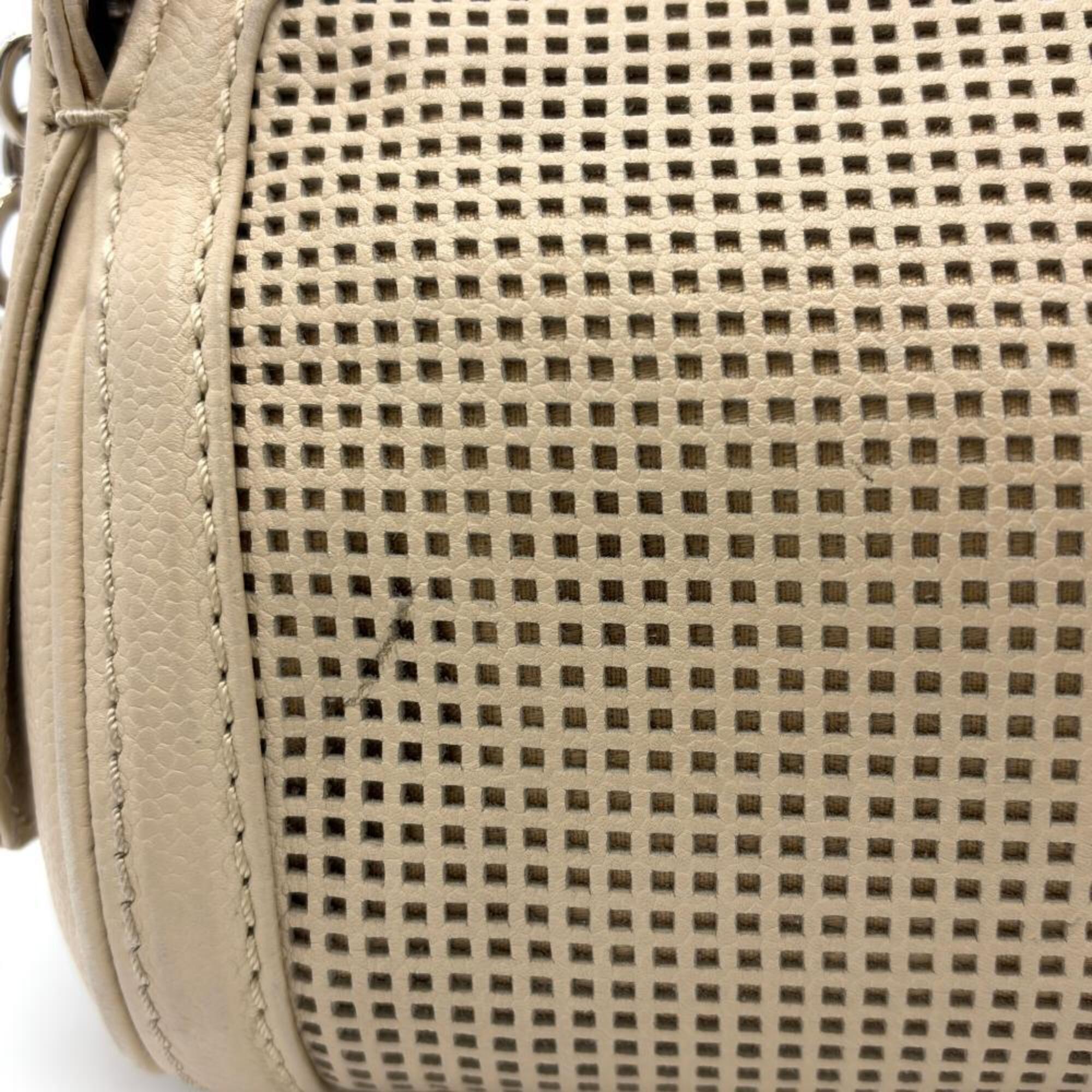 Chanel Beige Grained Calfskin Shoulder Bag (Pre-Owned)