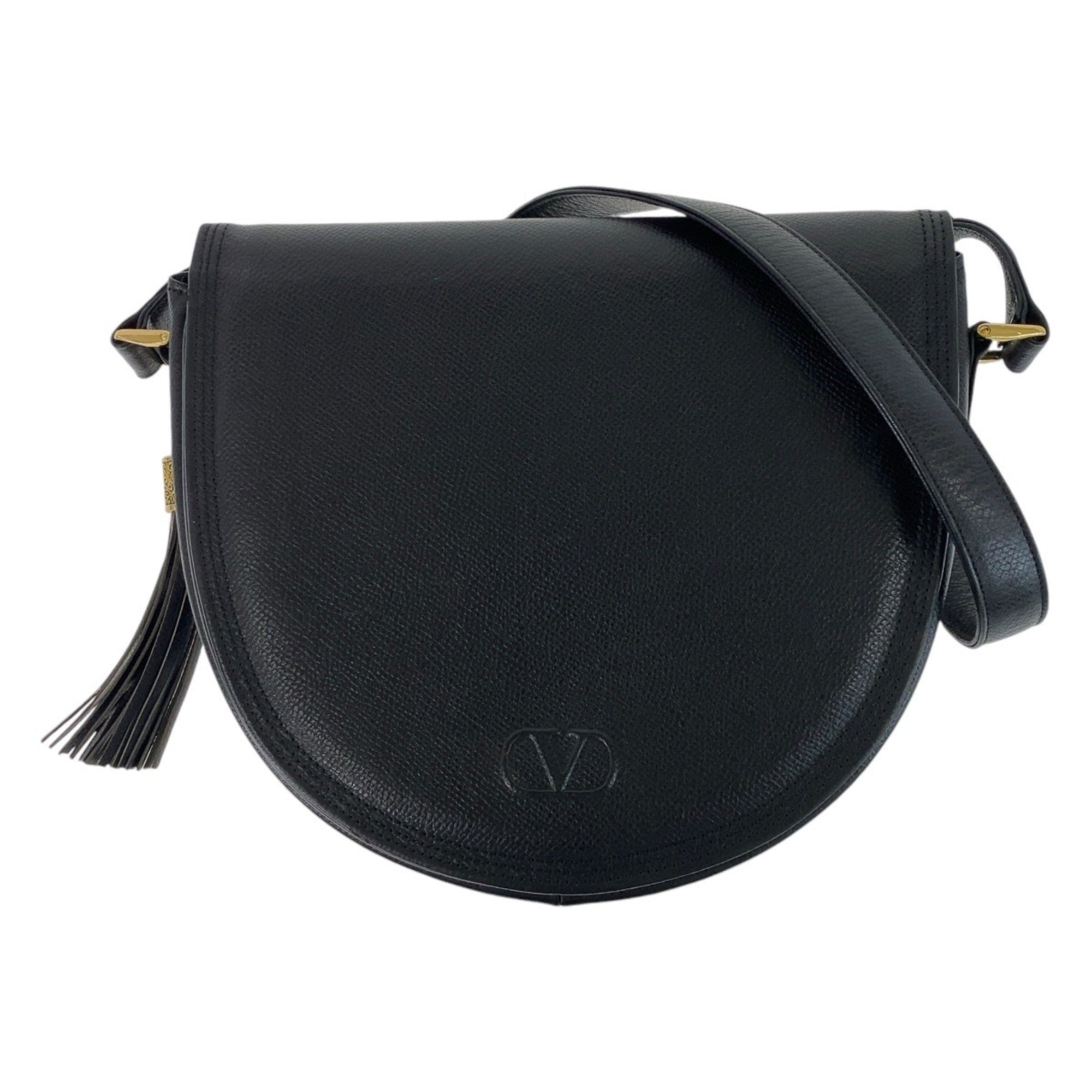 Valentino Garavani Black Leather Pochette Shoulder Bag (Pre-Owned)