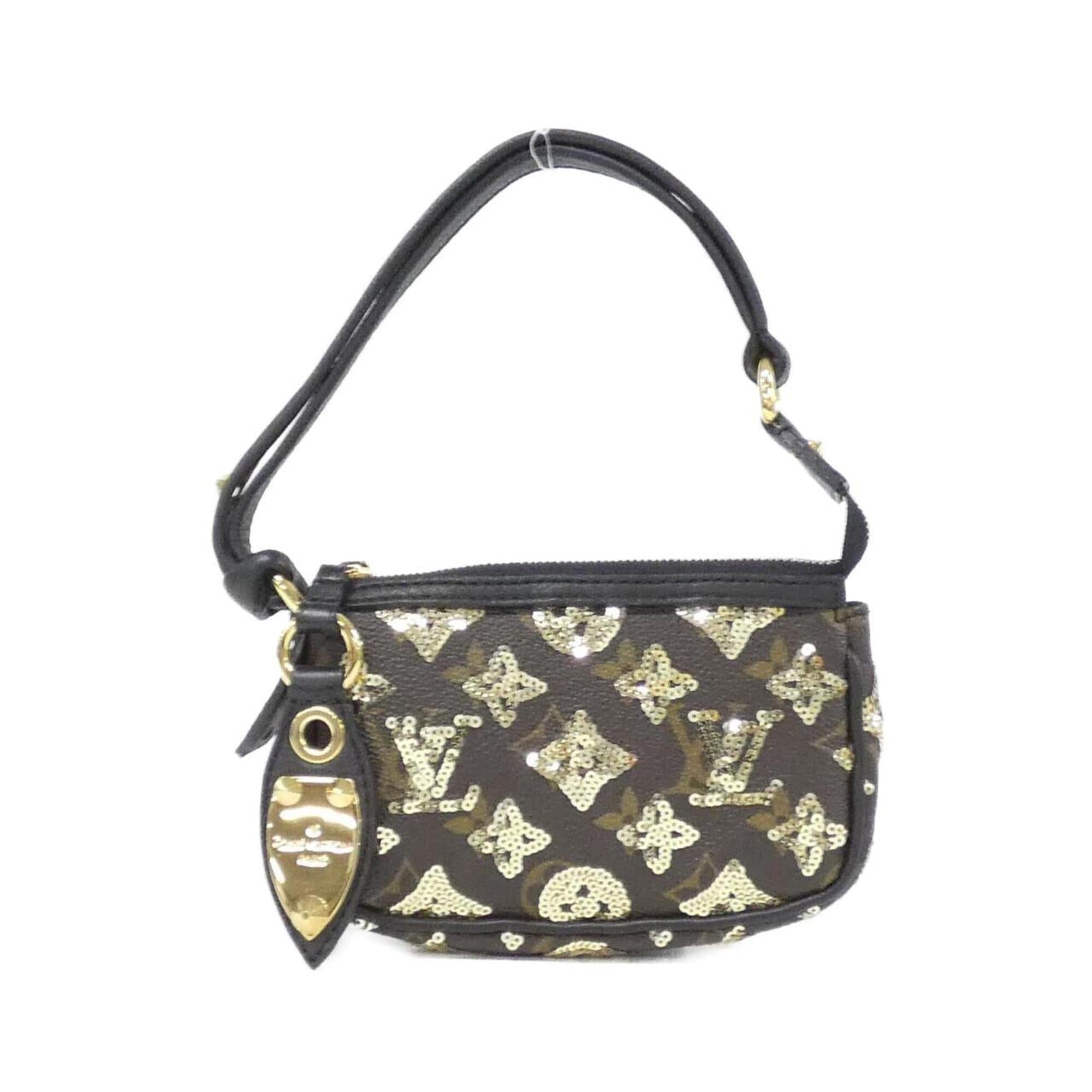 Louis Vuitton Monogram Eclipse Gold Coated Canvas Spangles Pochette Pouch (Pre-Owned)