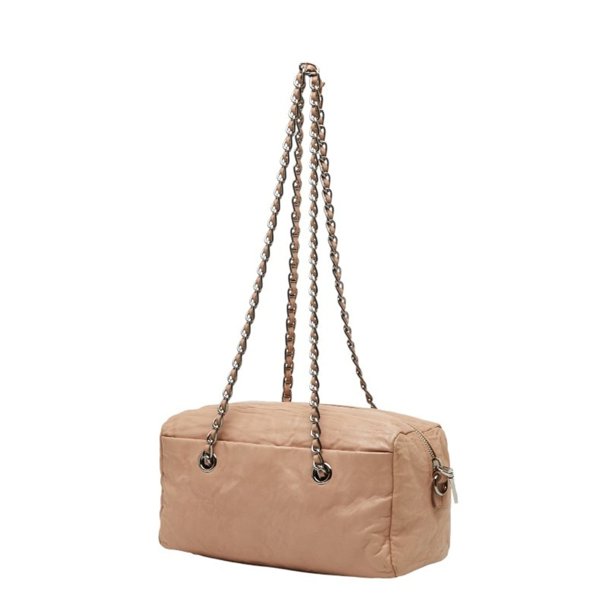 Prada Pink Leather Shoulder Bag (Pre-Owned)