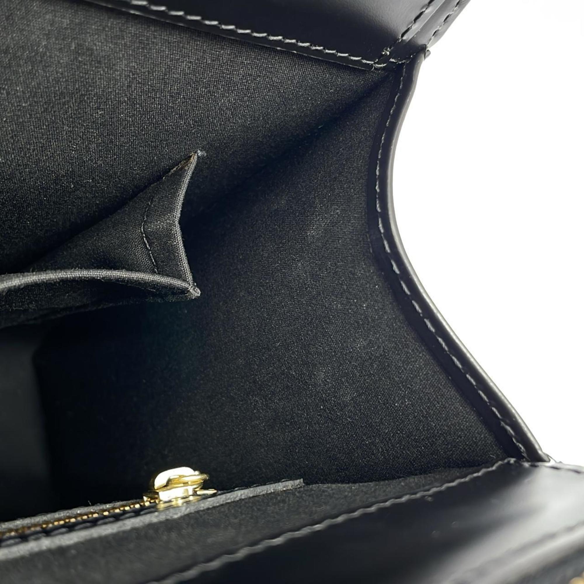 Louis Vuitton Black Leather Handbag (Pre-Owned)