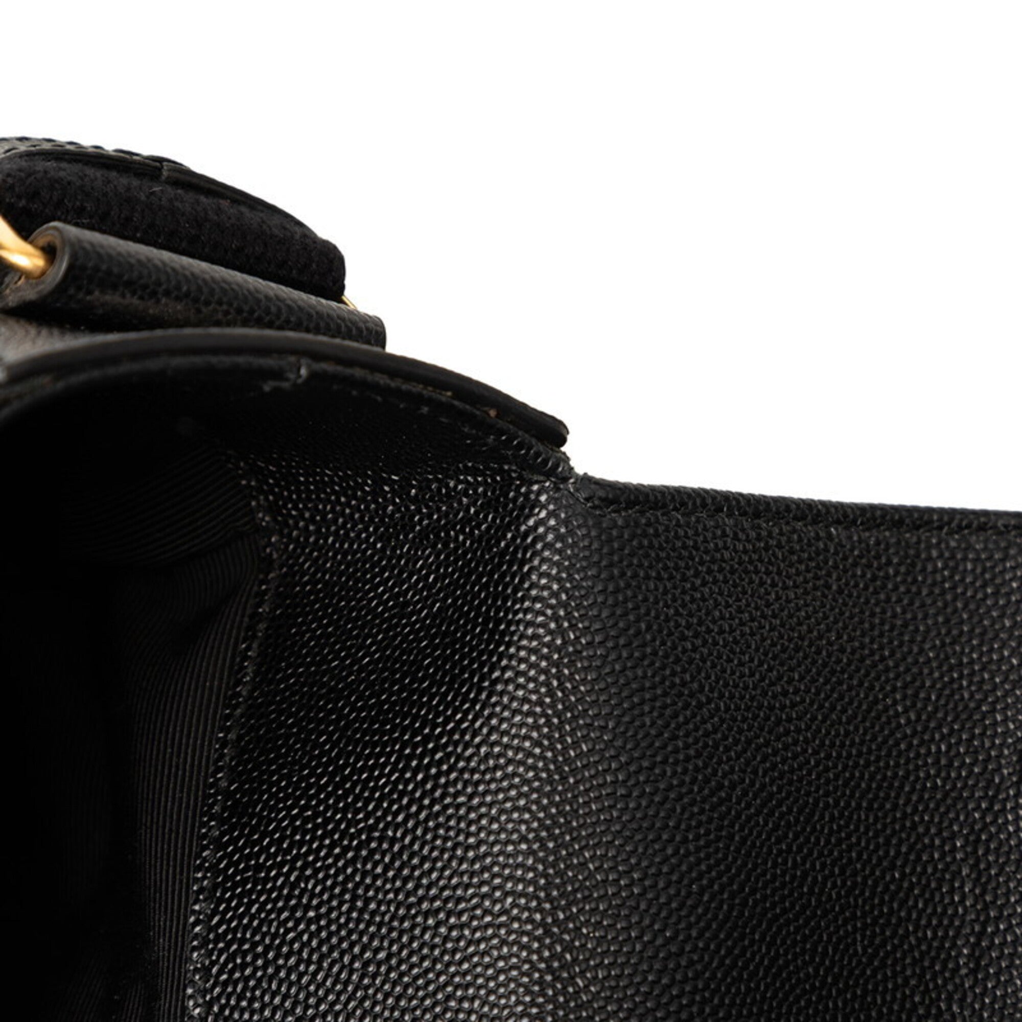 Saint Laurent Black Leather Messenger Bag Shoulder Bag (Pre-Owned)