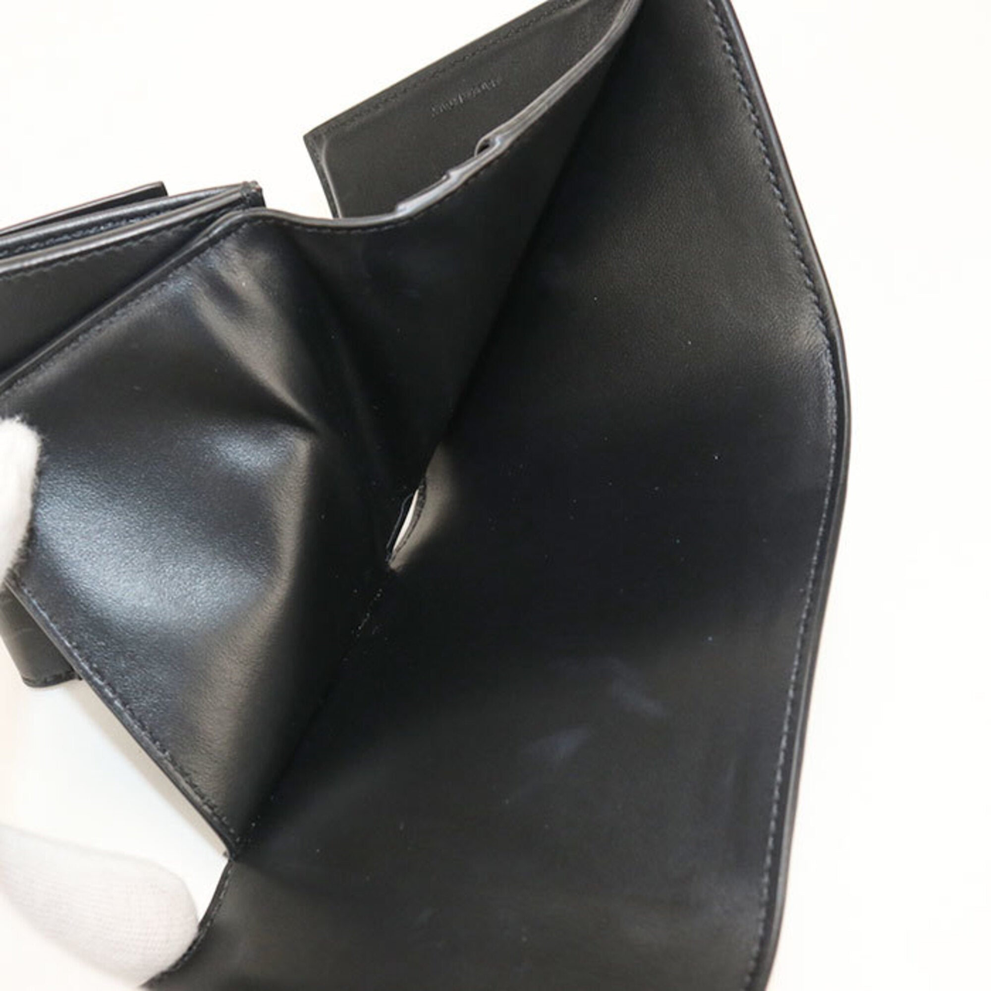 Celine Black Leather Wallet (Tri-Fold) (Pre-Owned)