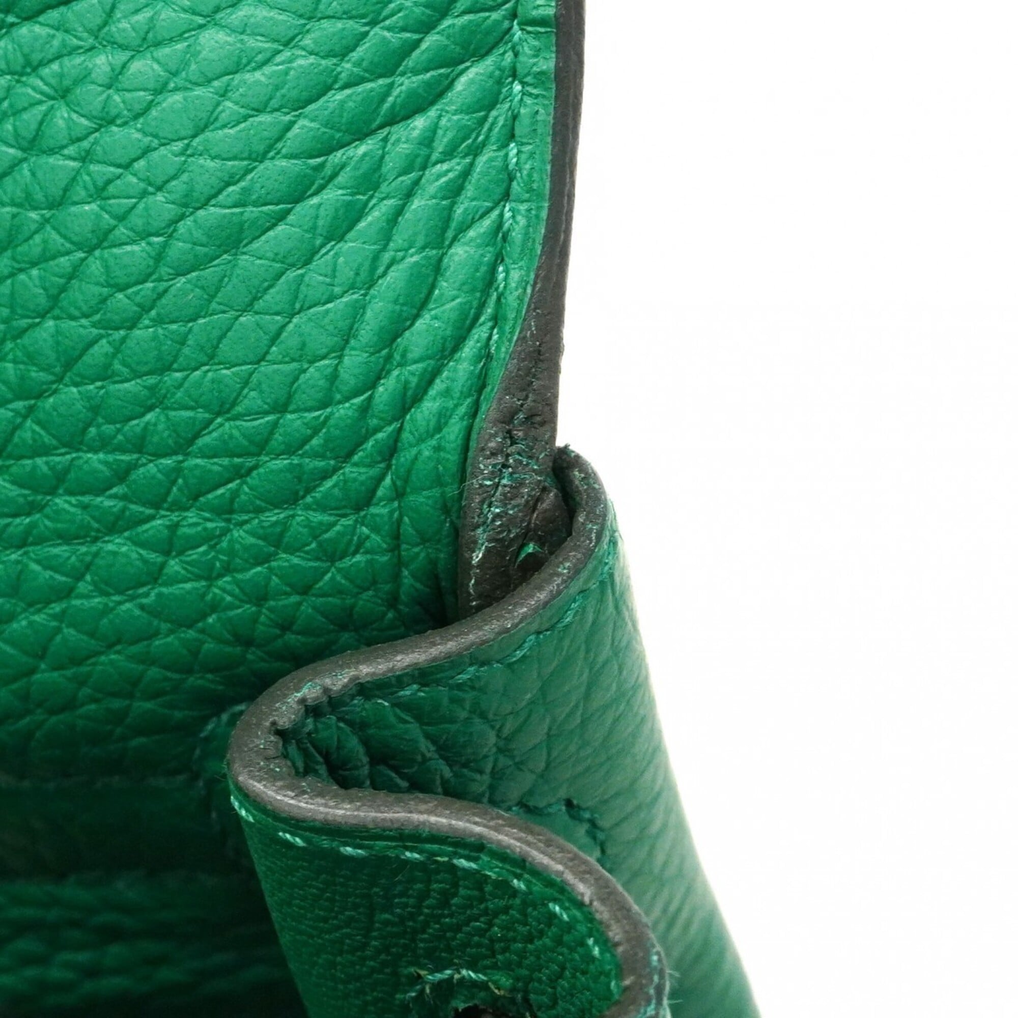 Hermes Green Taurillon Clemence Leather Handbag (Pre-Owned)
