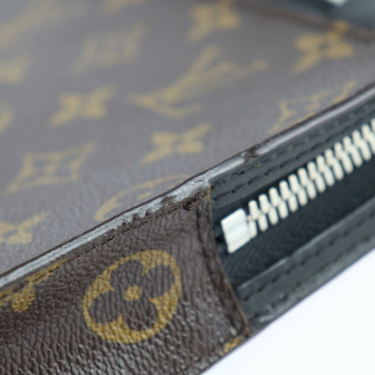 Louis Vuitton Black Brown Pvc Leather Clutch Bag Handbag (Pre-Owned)
