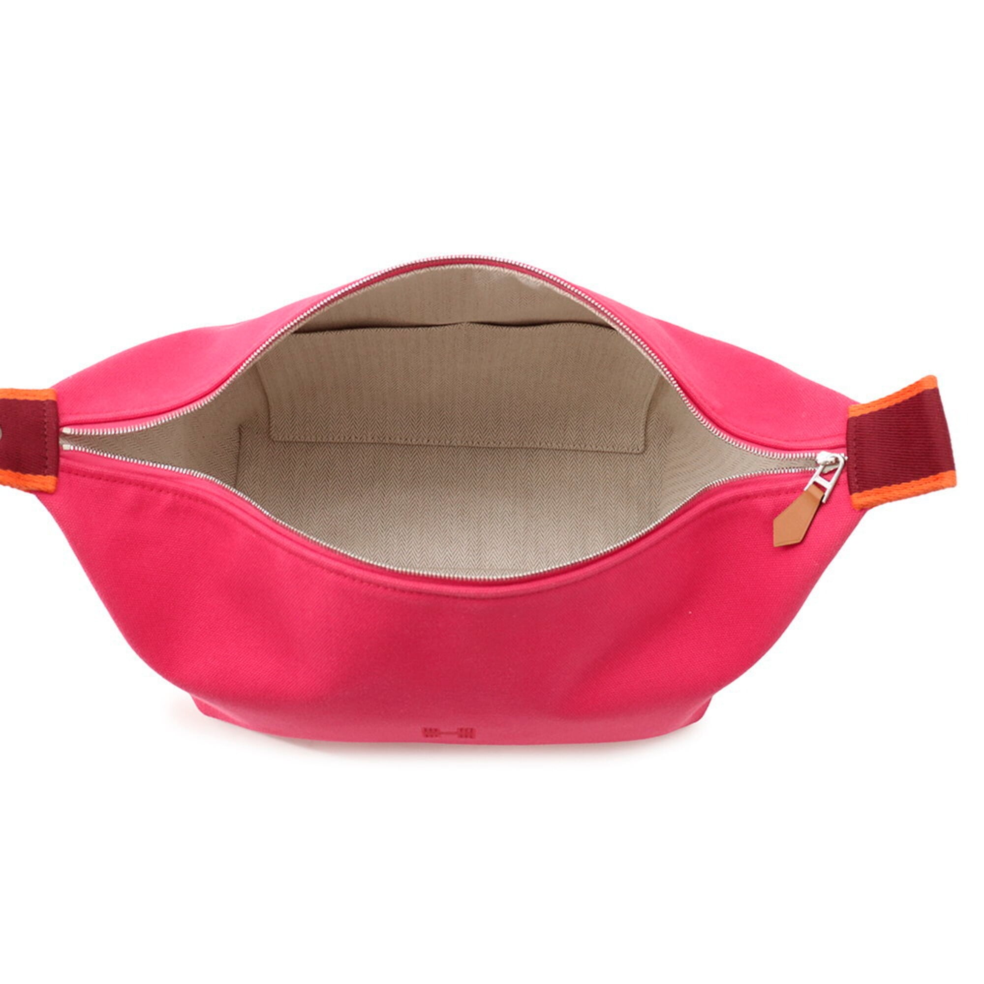 Hermes Kara Pink Canvas Handbag Pouch (Pre-Owned)