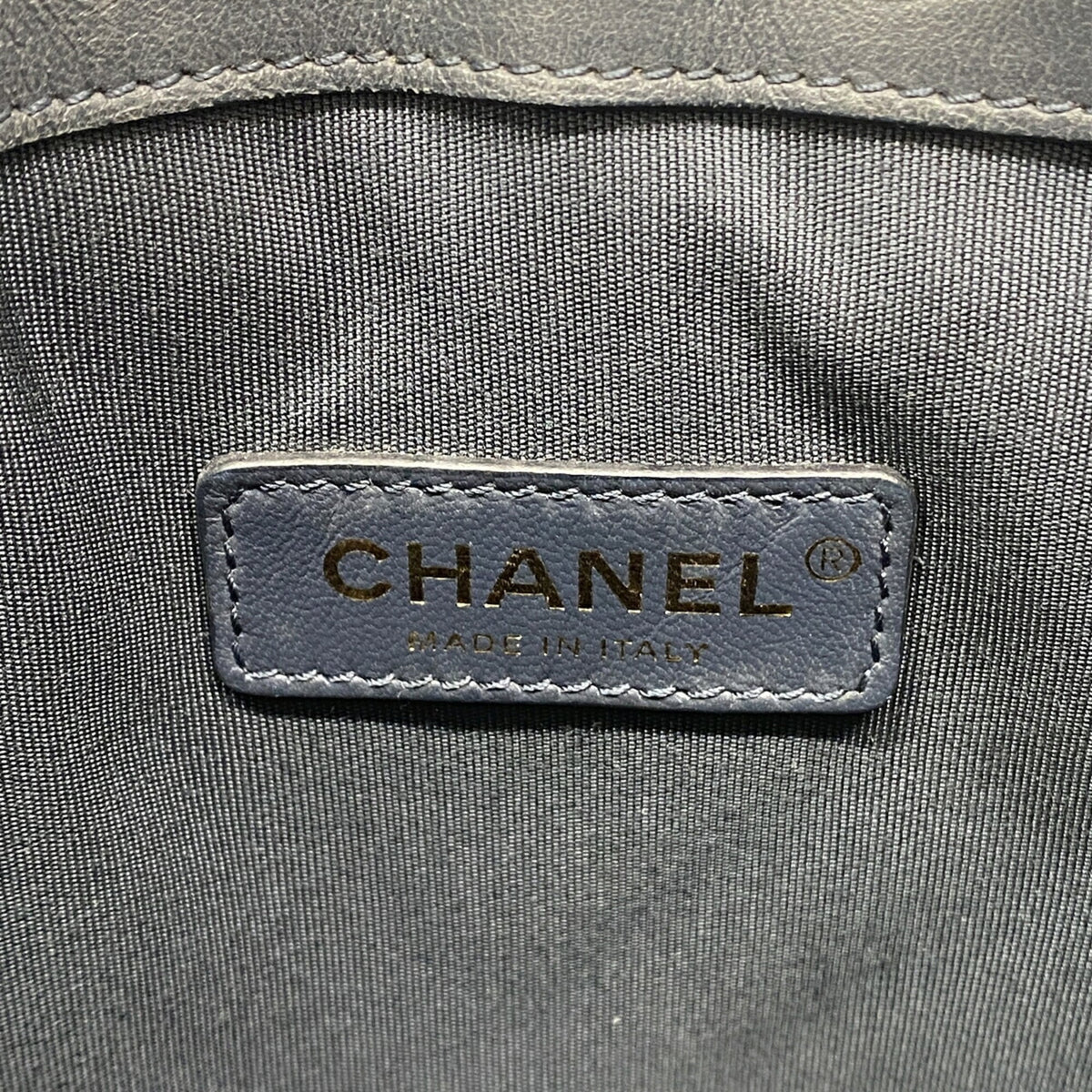 Chanel Navy Leather Shoulder Bag (Pre-Owned)