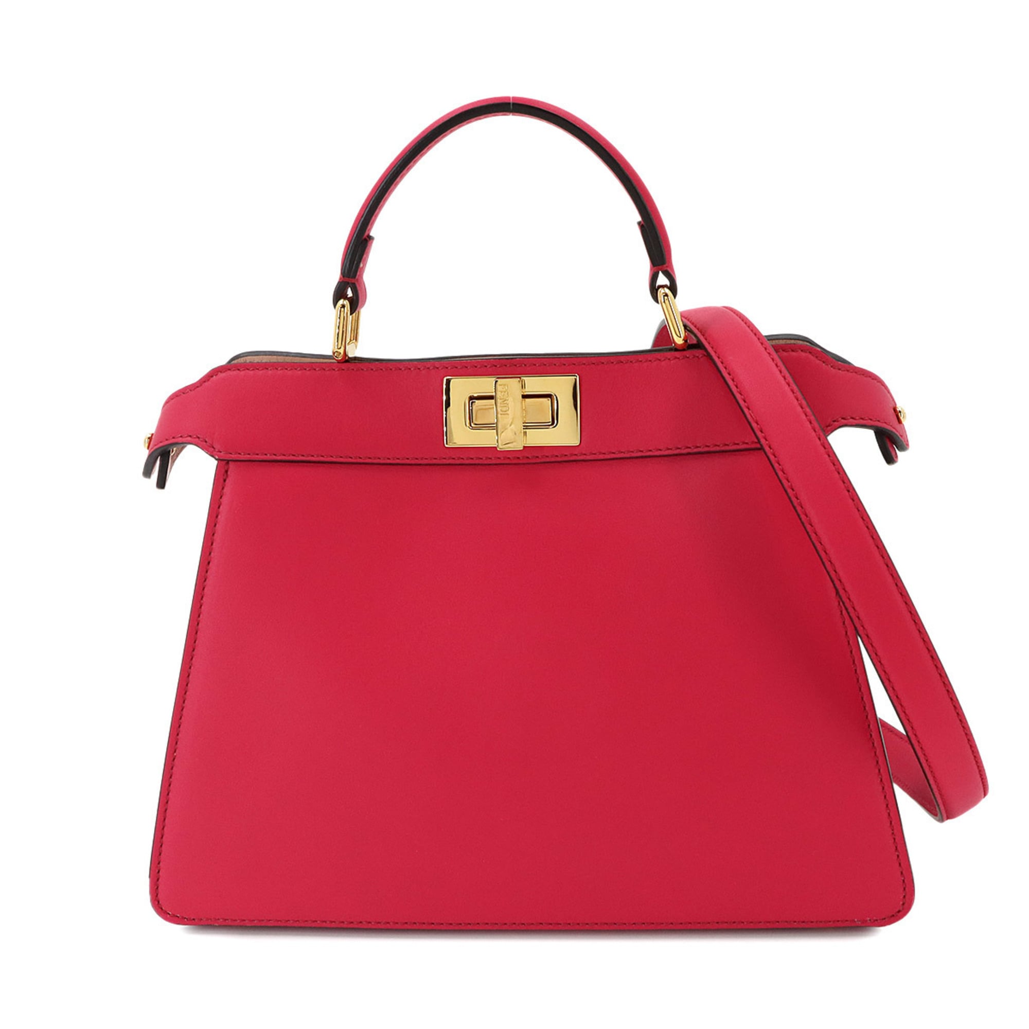 Fendi Peekaboo Pink Leather Handbag (Pre-Owned)