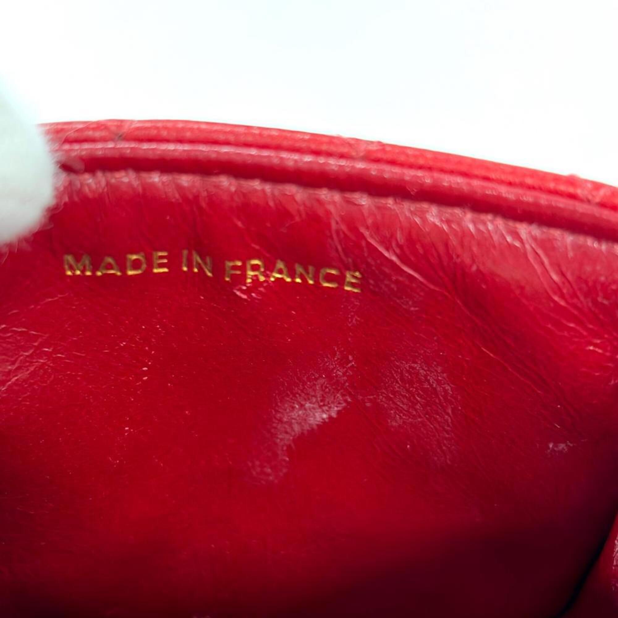 Chanel Matelasse Red Color Leather Handbag (Pre-Owned)
