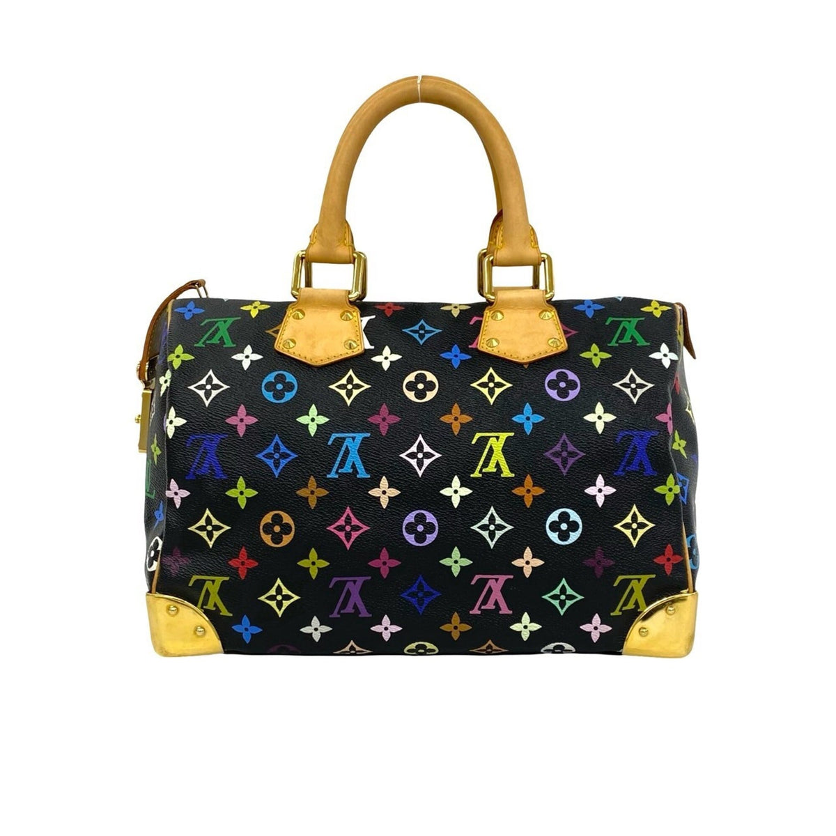 Louis Vuitton Black Leather Pvc Boston Bag Handbag (Pre-Owned)