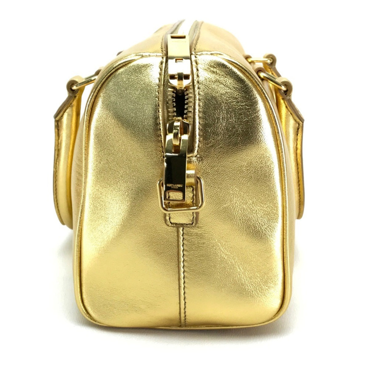 Saint Laurent Gold Leather Handbag Shoulder Bag (Pre-Owned)