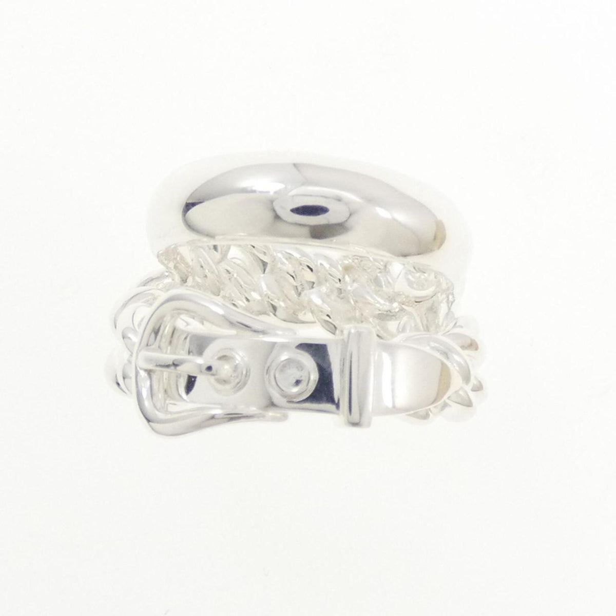 Hermes Silver Silver 925 Band Ring (Pre-Owned)