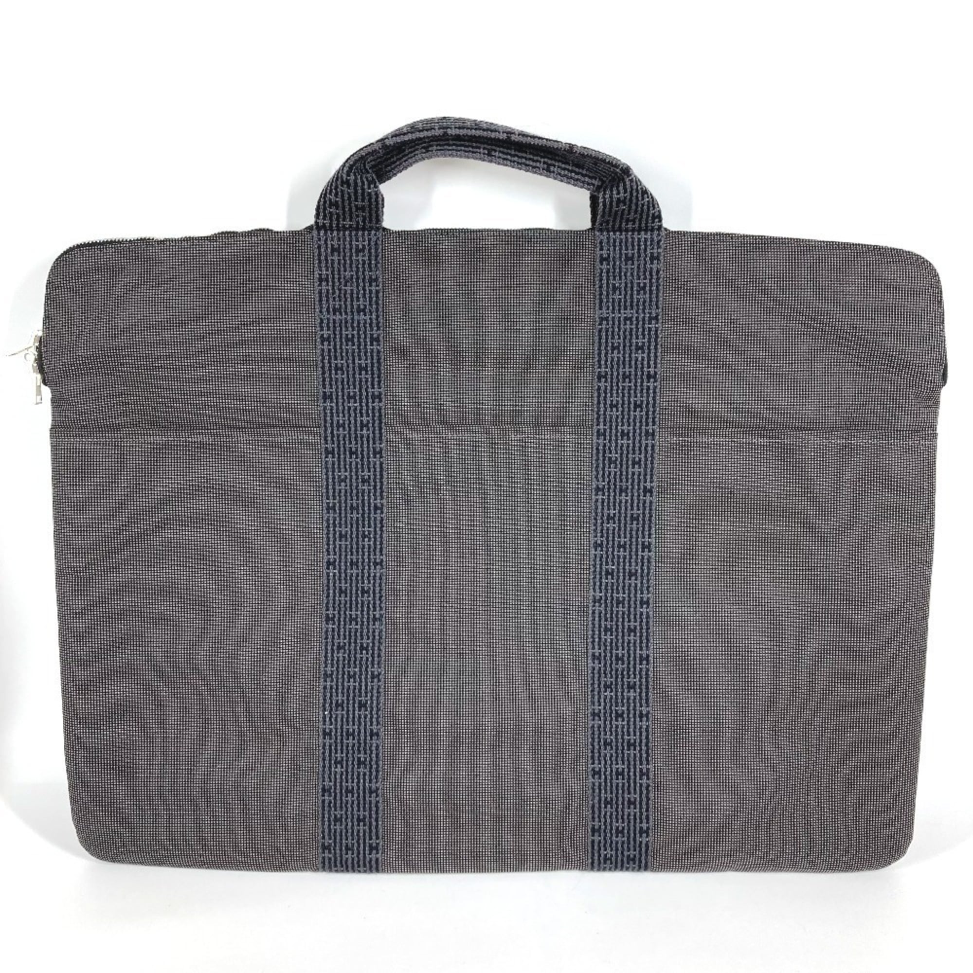 Hermes Her Line Gray Canvas Briefcase (Pre-Owned)