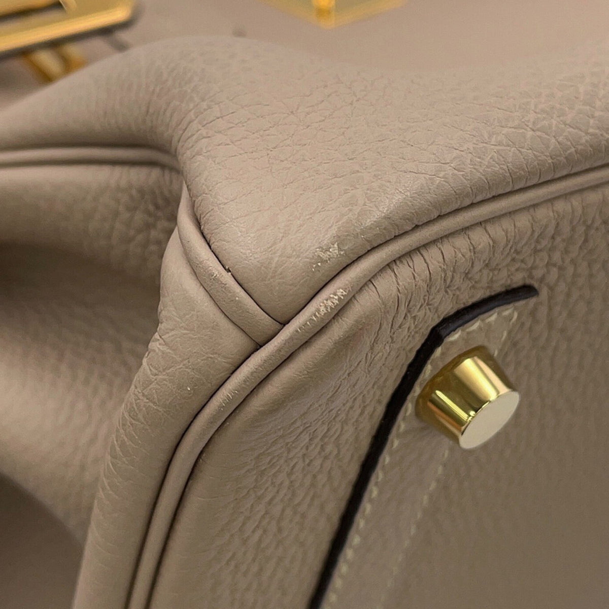 Hermes Gris Tourterelle Togo Leather Handbag (Pre-Owned)