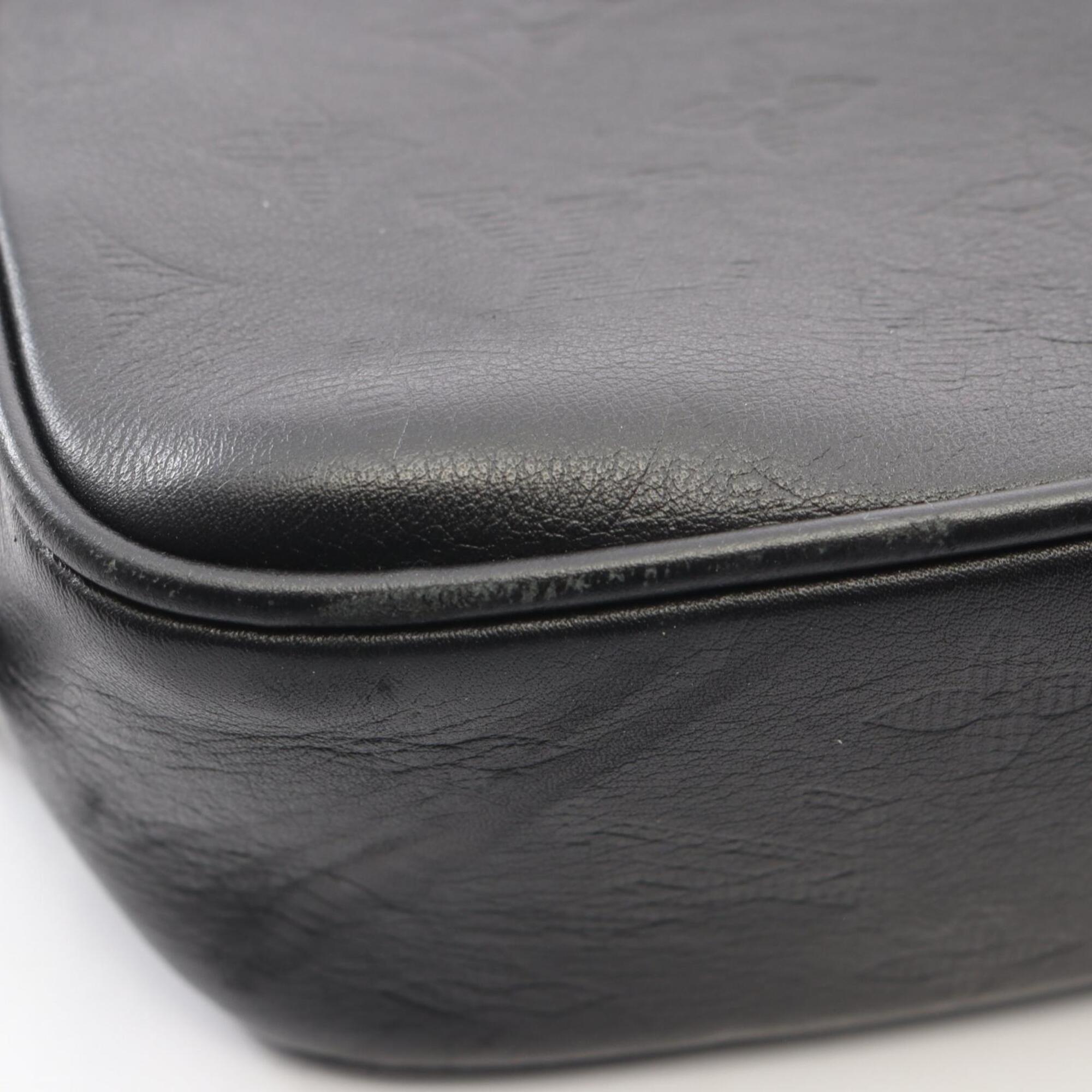 Louis Vuitton Black Noir Monogram Shadow Clutch Bag (Pre-Owned)