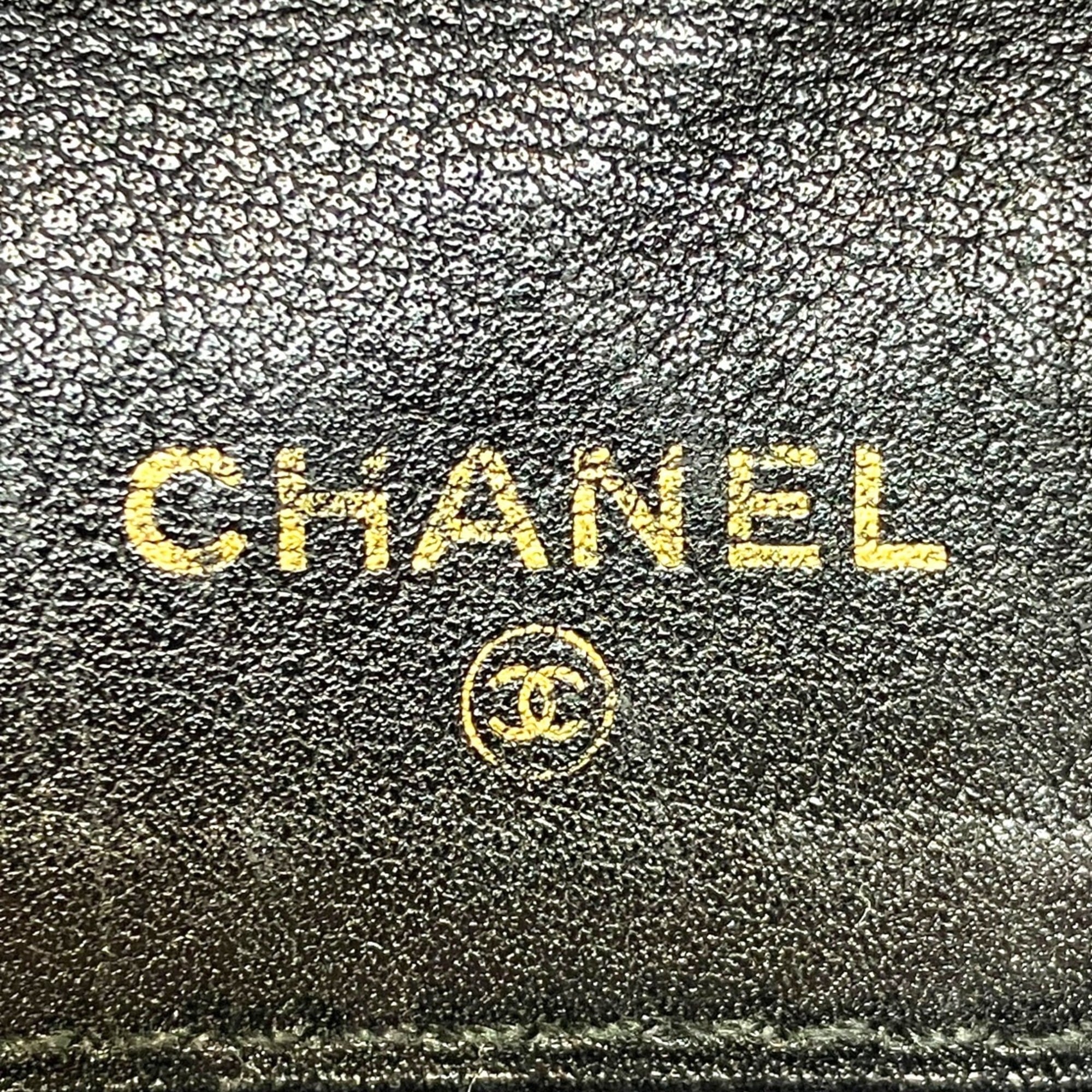 Chanel Bicolor Black Leather Bill Wallet (Bi-Fold) (Pre-Owned)