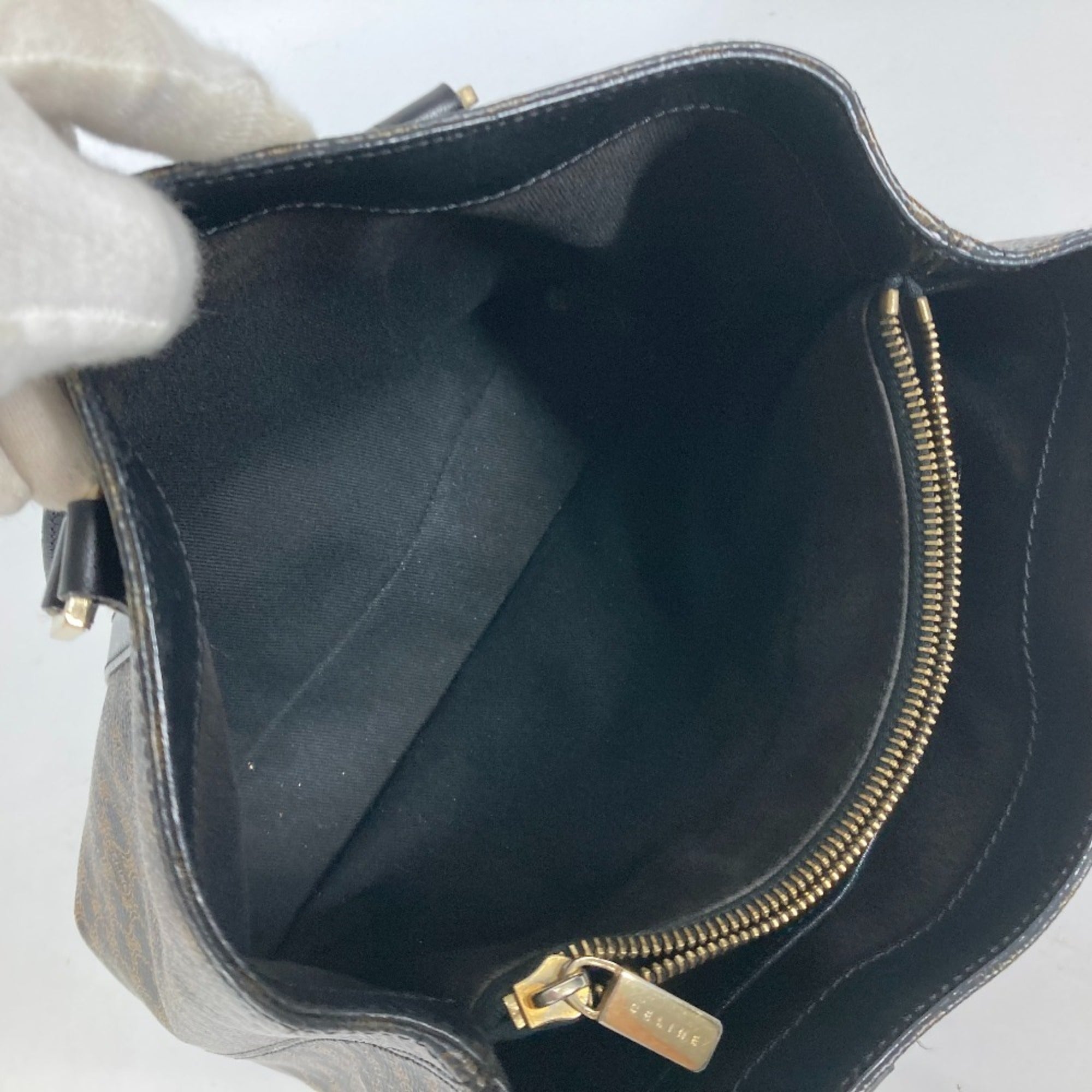 Celine Black Brown Pvc Leather Handbag Tote Bag (Pre-Owned)