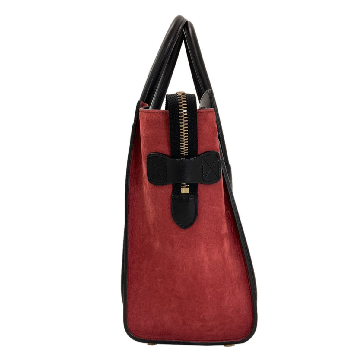 Celine Black Gray Red Color Leather Handbag (Pre-Owned)