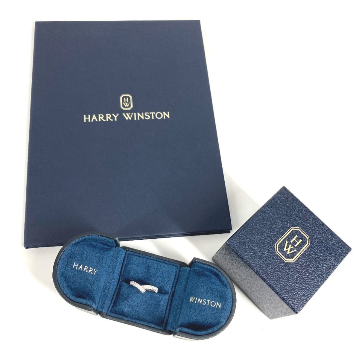 Harry Winston Silver Platinum 950 Band Ring (Pre-Owned)