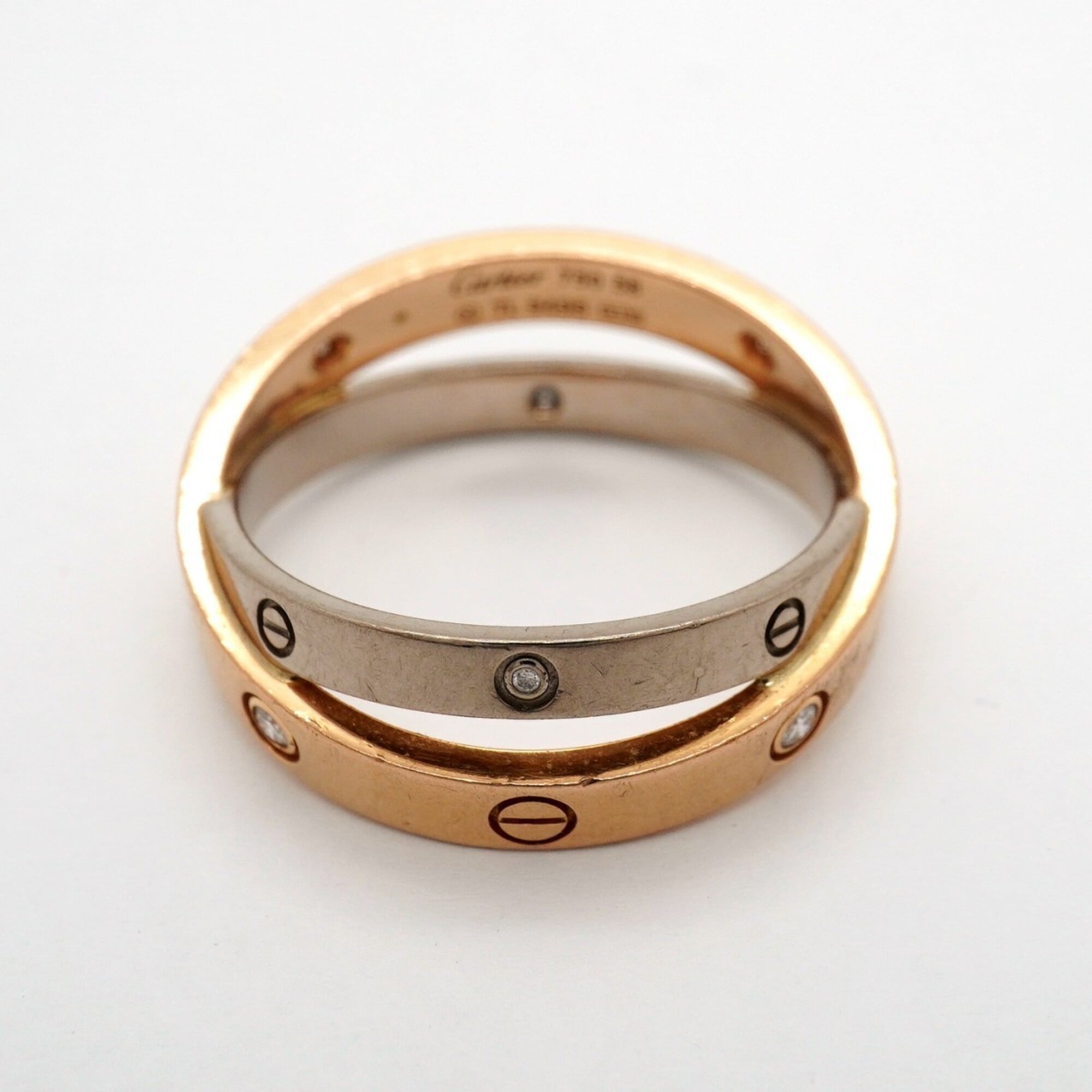 Cartier Pink Gold (18K) White Gold (18K) Band Ring (Pre-Owned)