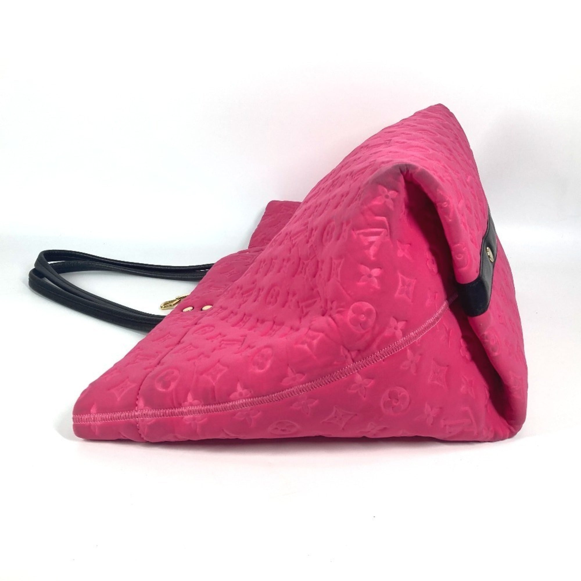 Louis Vuitton Black Pink Microfiber Shoulder Bag Tote Bag (Pre-Owned)