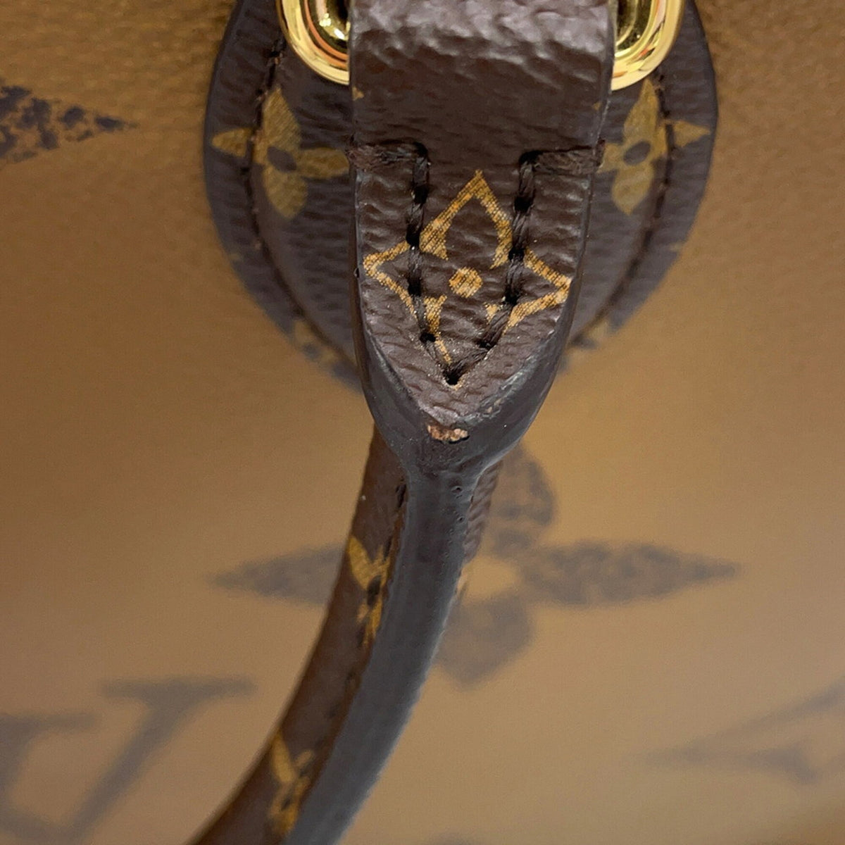 Louis Vuitton Red Color Monogram Reverse Monogram Tote Bag (Pre-Owned)