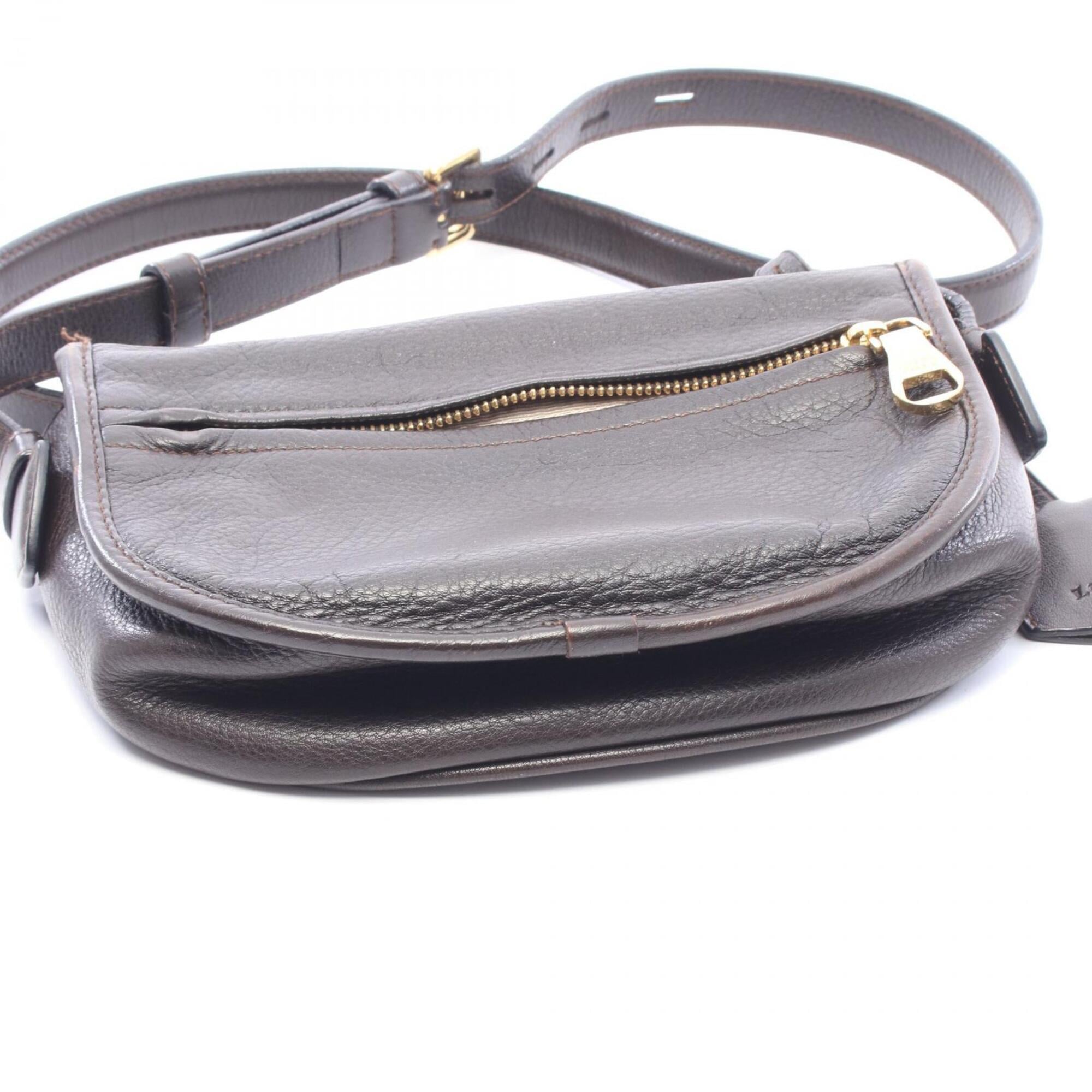 Loewe Brown Leather Handbag Shoulder Bag (Pre-Owned)