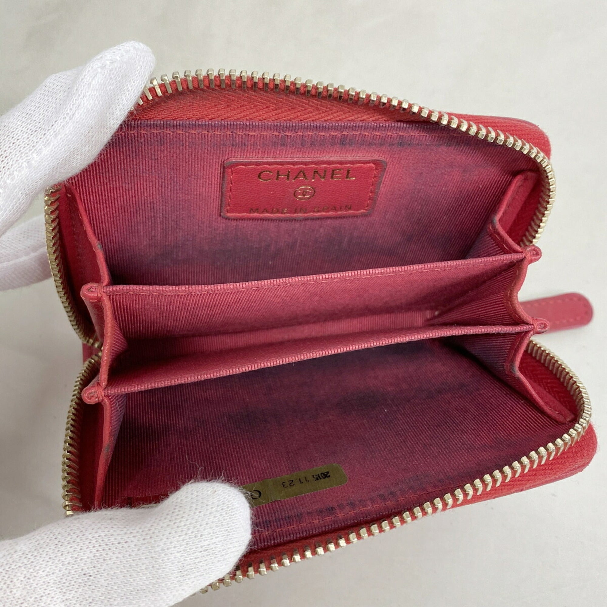 Chanel Pink Leather Coin Purse/Coin Case (Pre-Owned)