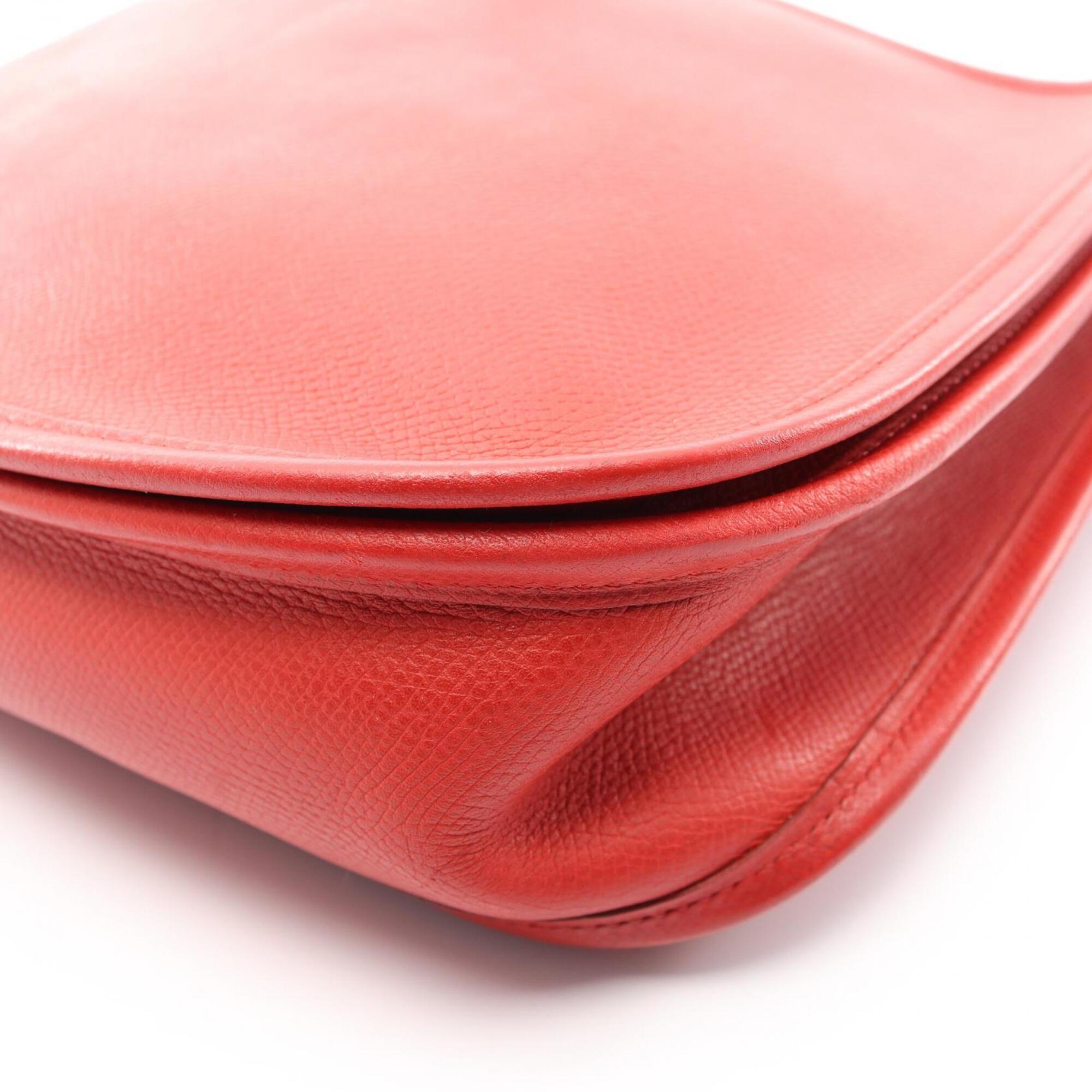 Hermes Red Color Rouge Casaque Epsom Leather Shoulder Bag (Pre-Owned)